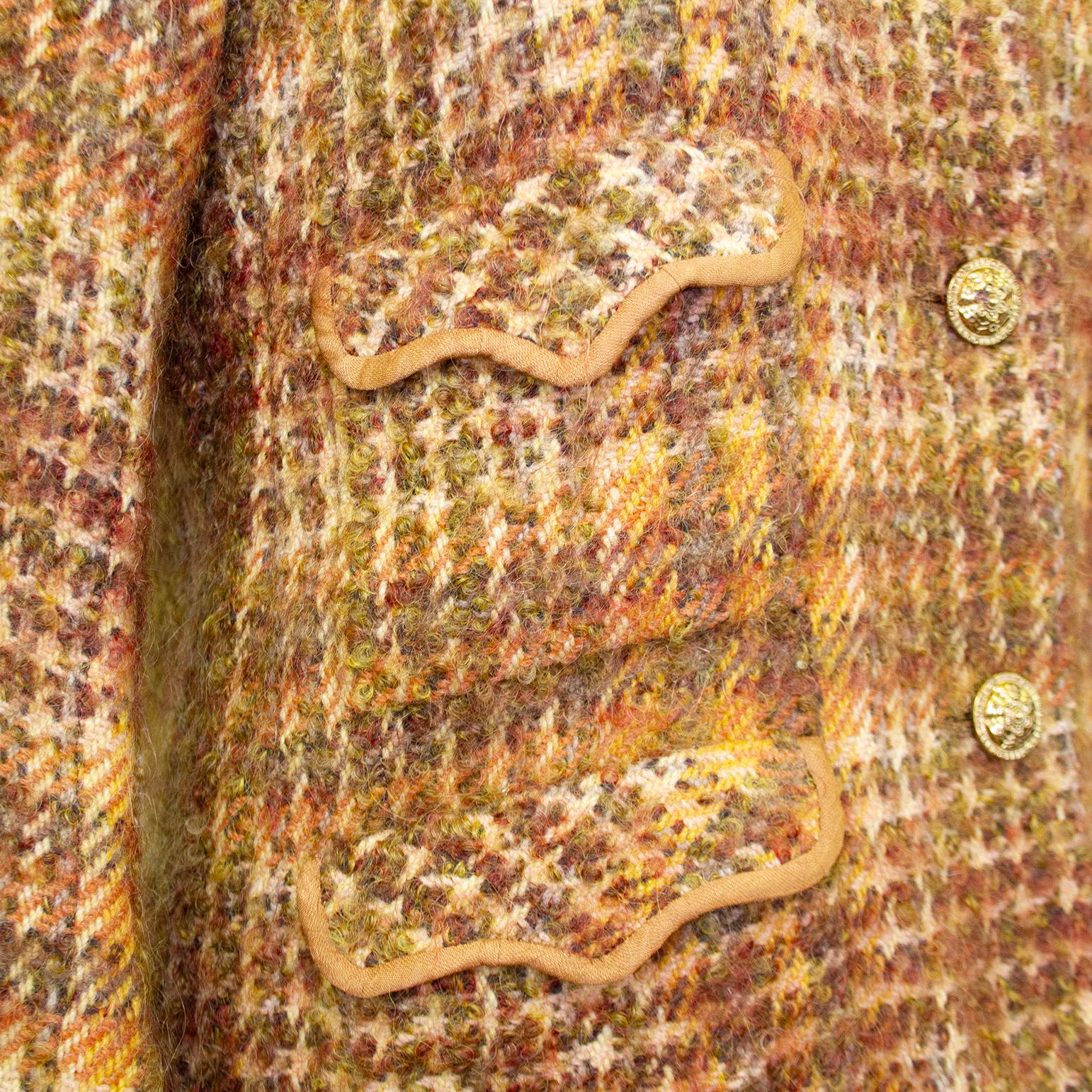 1960s Chanel Haute Couture Copper Tweed Jacket and Dress Ensemble  For Sale 3
