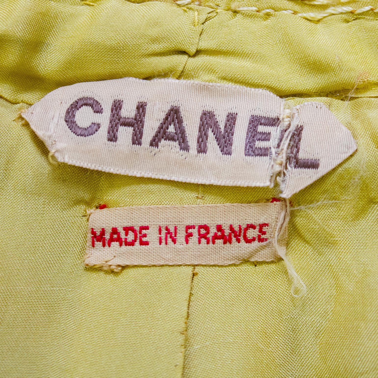 1960er Jahre Chanel Haute Couture Gold und Brown Jacke und Kleid Ensemble im Angebot 4