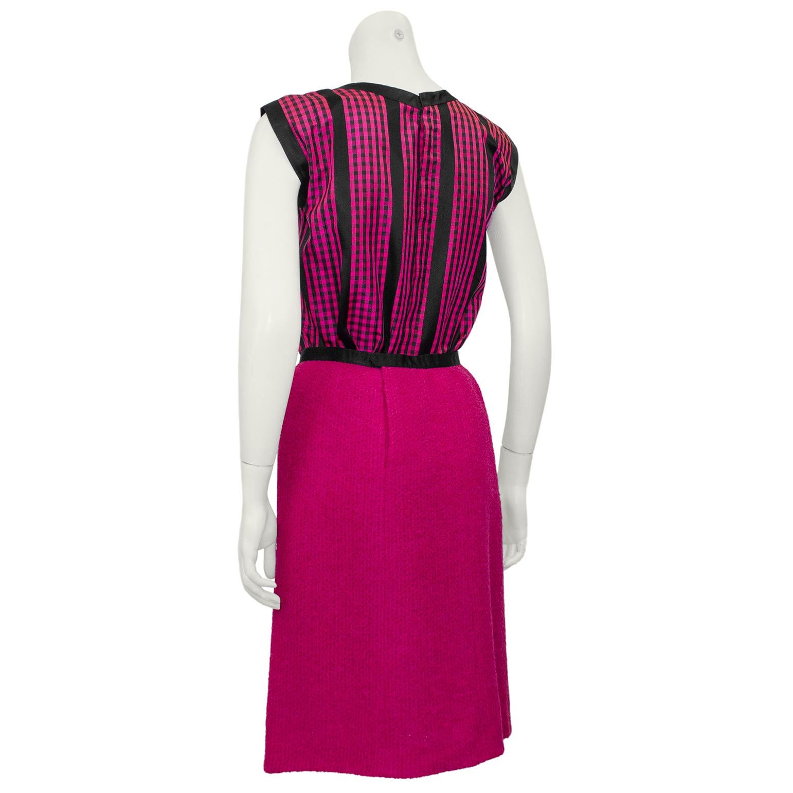 1960s Chanel Haute Couture Pink and Black Three Piece Ensemble  1