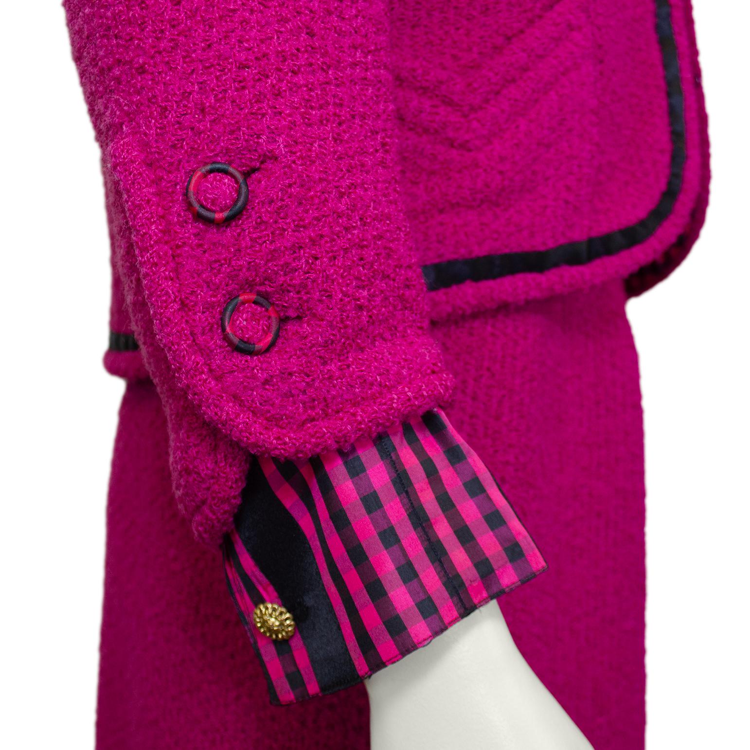 1960s Chanel Haute Couture Pink and Black Three Piece Ensemble  3