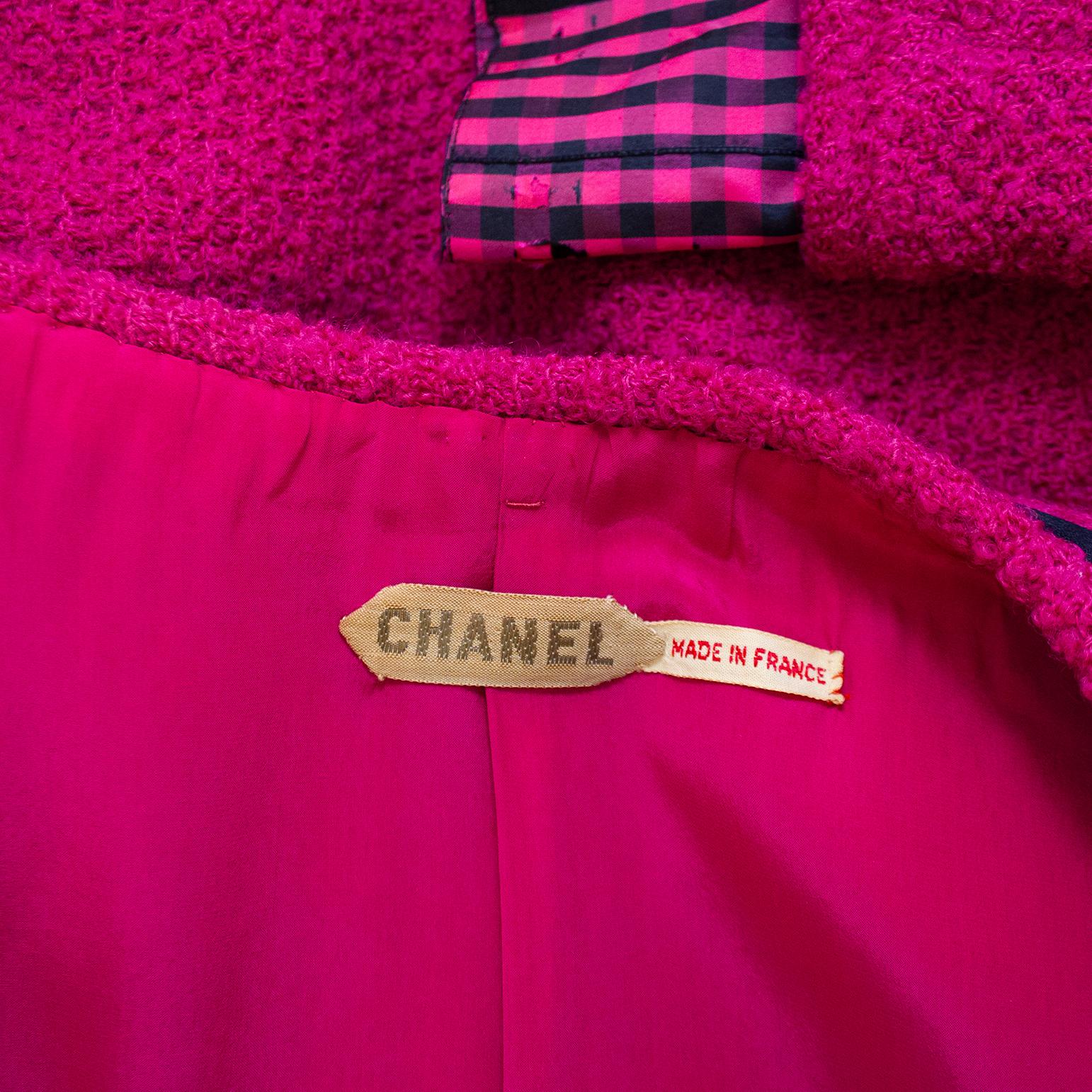 1960s Chanel Haute Couture Pink and Black Three Piece Ensemble  5
