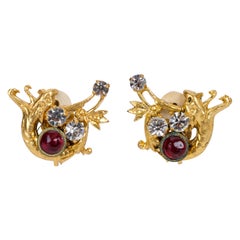 1960's Chanel Wolf Gripoix Clip Earrings