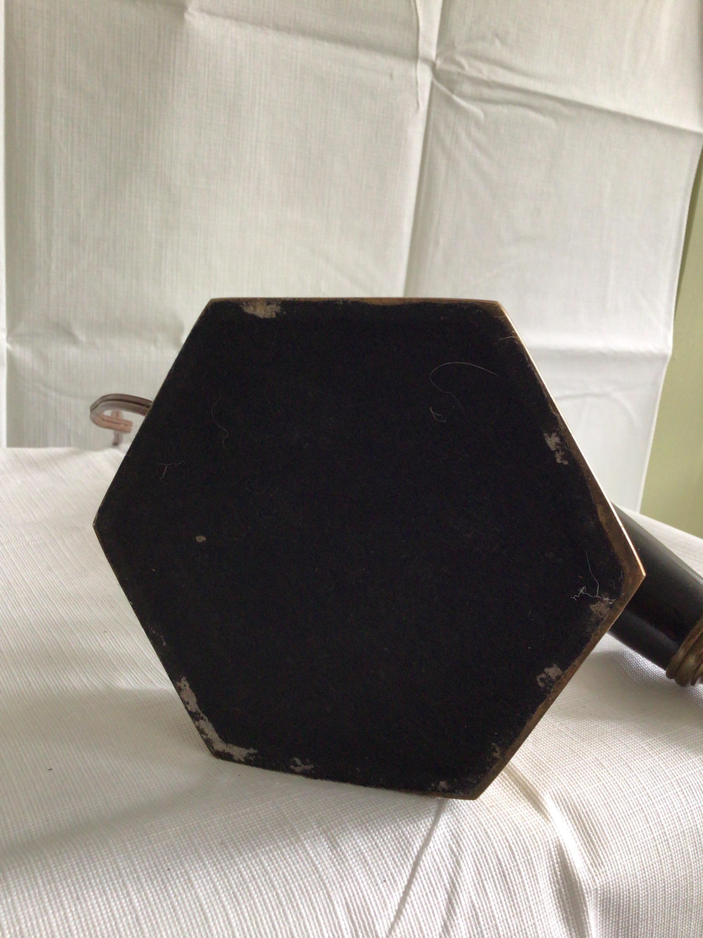 1960s Chapman Faux Horn and Brass Table Lamp For Sale 6