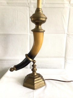 1960s Chapman Faux Horn and Brass Table Lamp