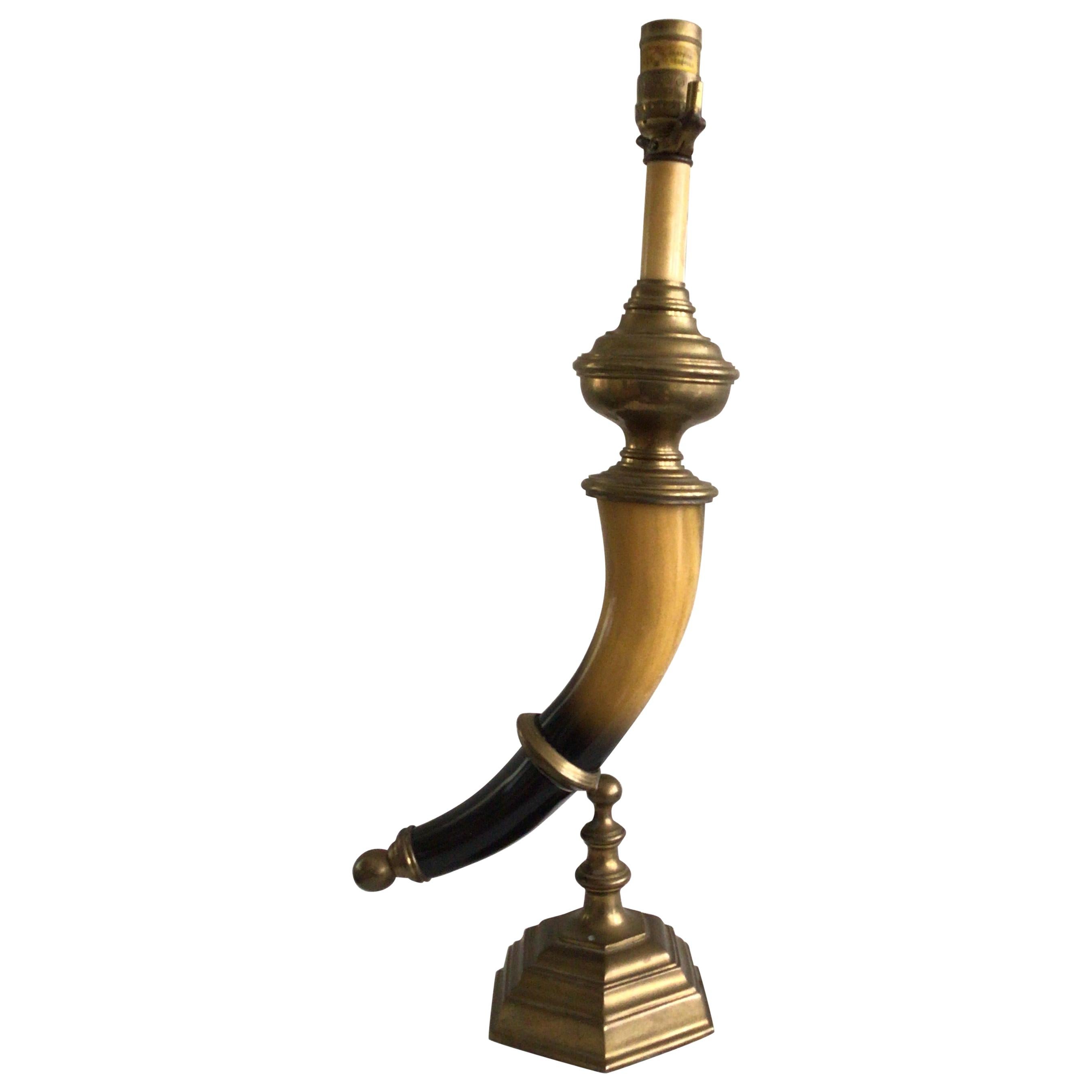 Lampada da tavolo Chapman in ottone e corno finto del 1960