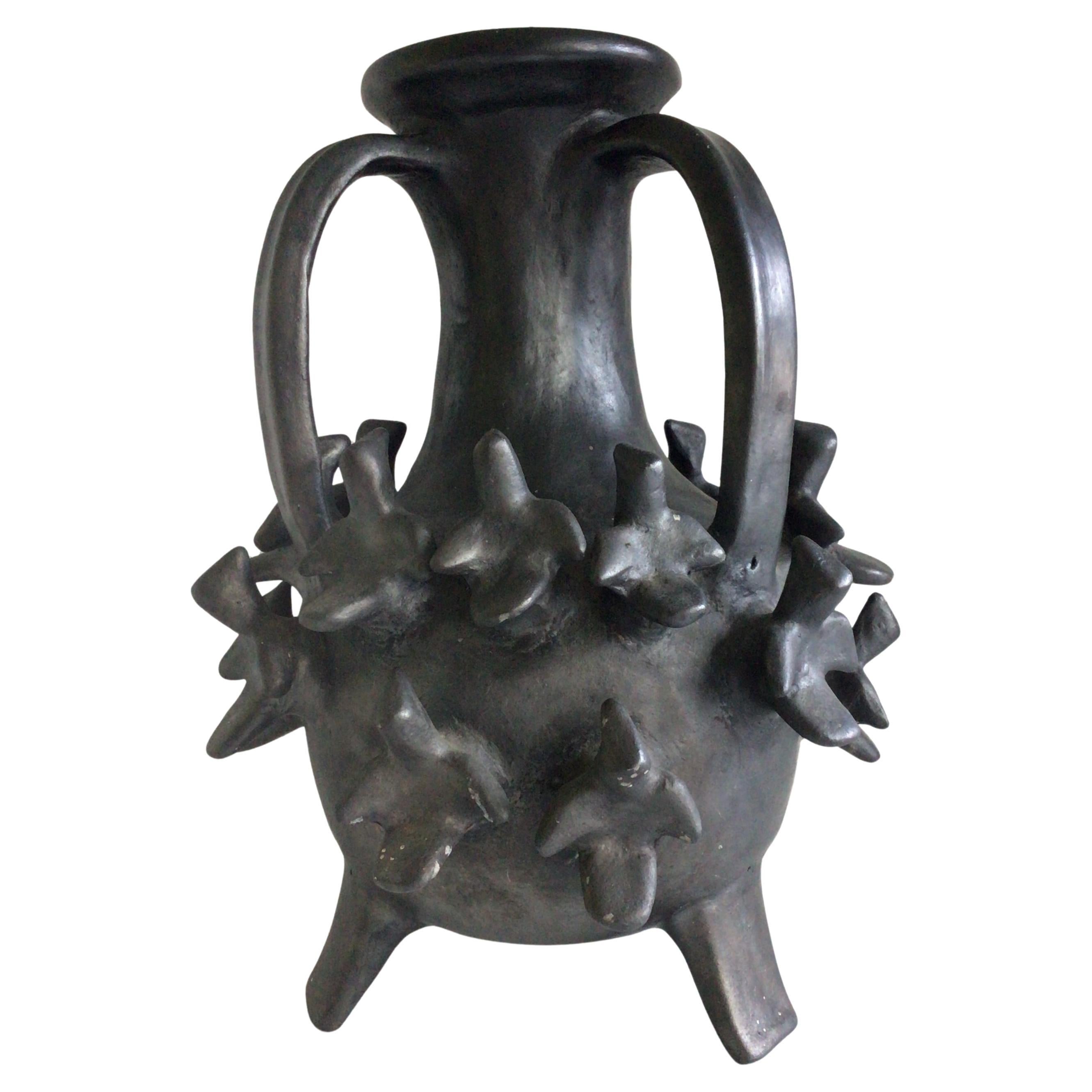 Vaso in gesso carbone del 1960 con uccelli in vendita