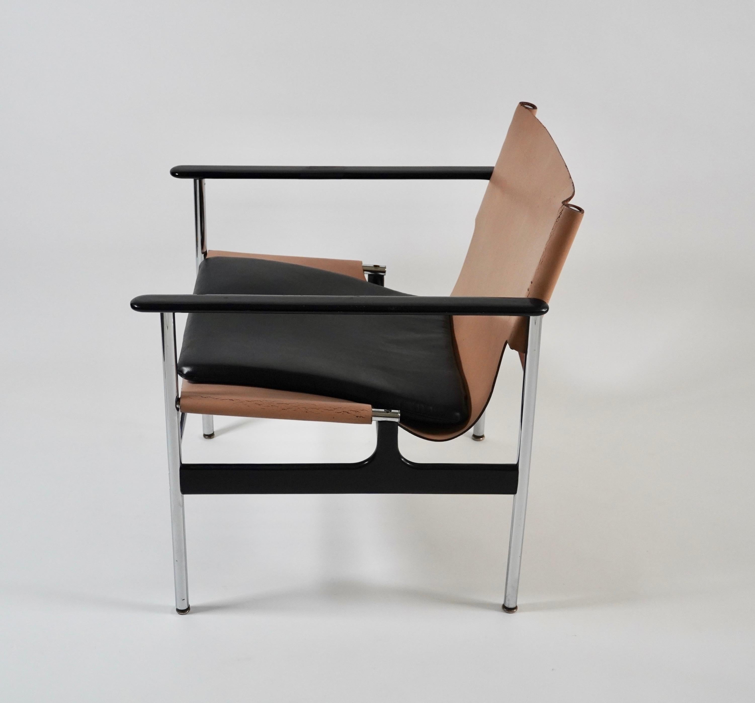 Charles Pollock-Sessel „Sling Chair“, Modell 657, 1960er Jahre (Mitte des 20. Jahrhunderts) im Angebot