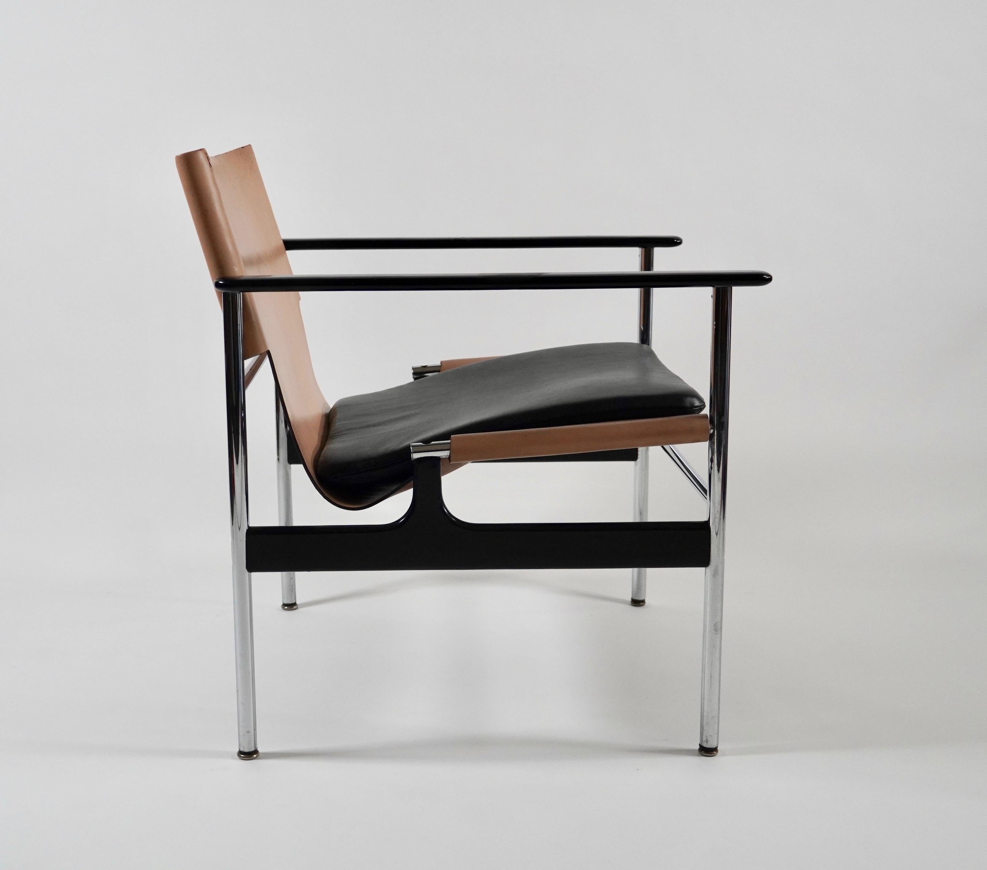 Charles Pollock-Sessel „Sling Chair“, Modell 657, 1960er Jahre (Aluminium) im Angebot