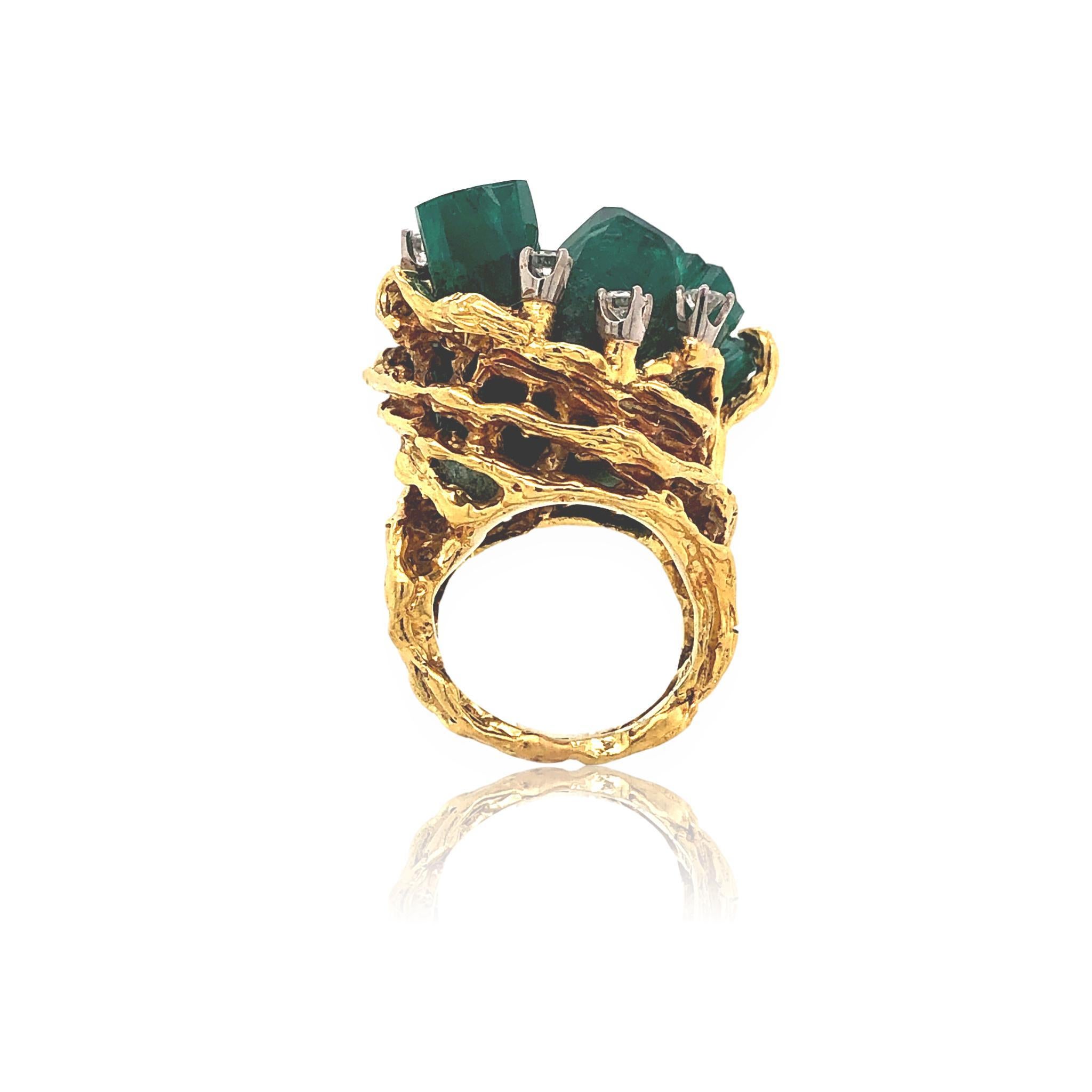 rough emerald ring