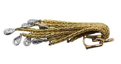 1960s Chaumet Diamond and Gold Fringe Earclips