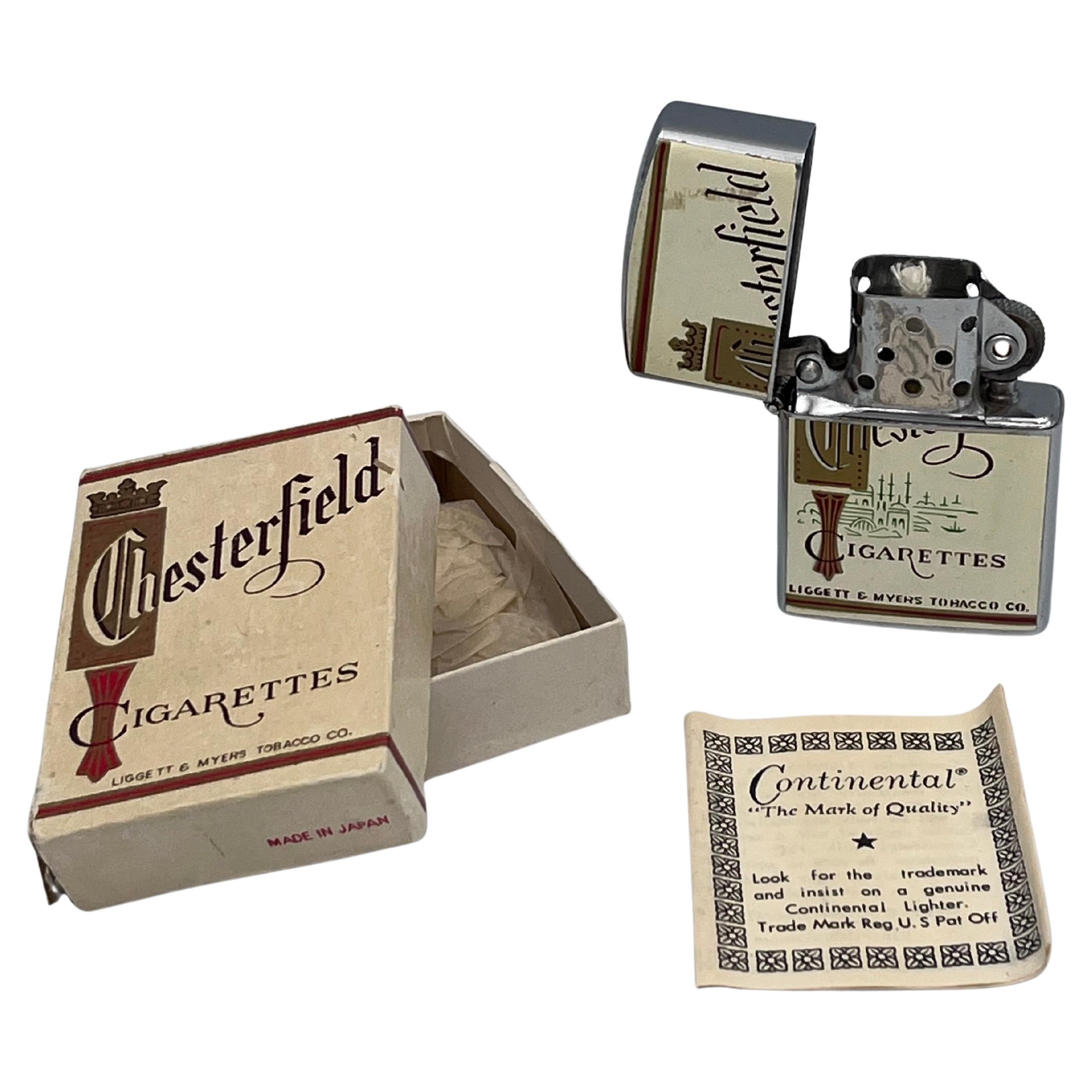 Accendino Chesterfield del 1960 in scatola originale con documenti di Continental Merch. Co