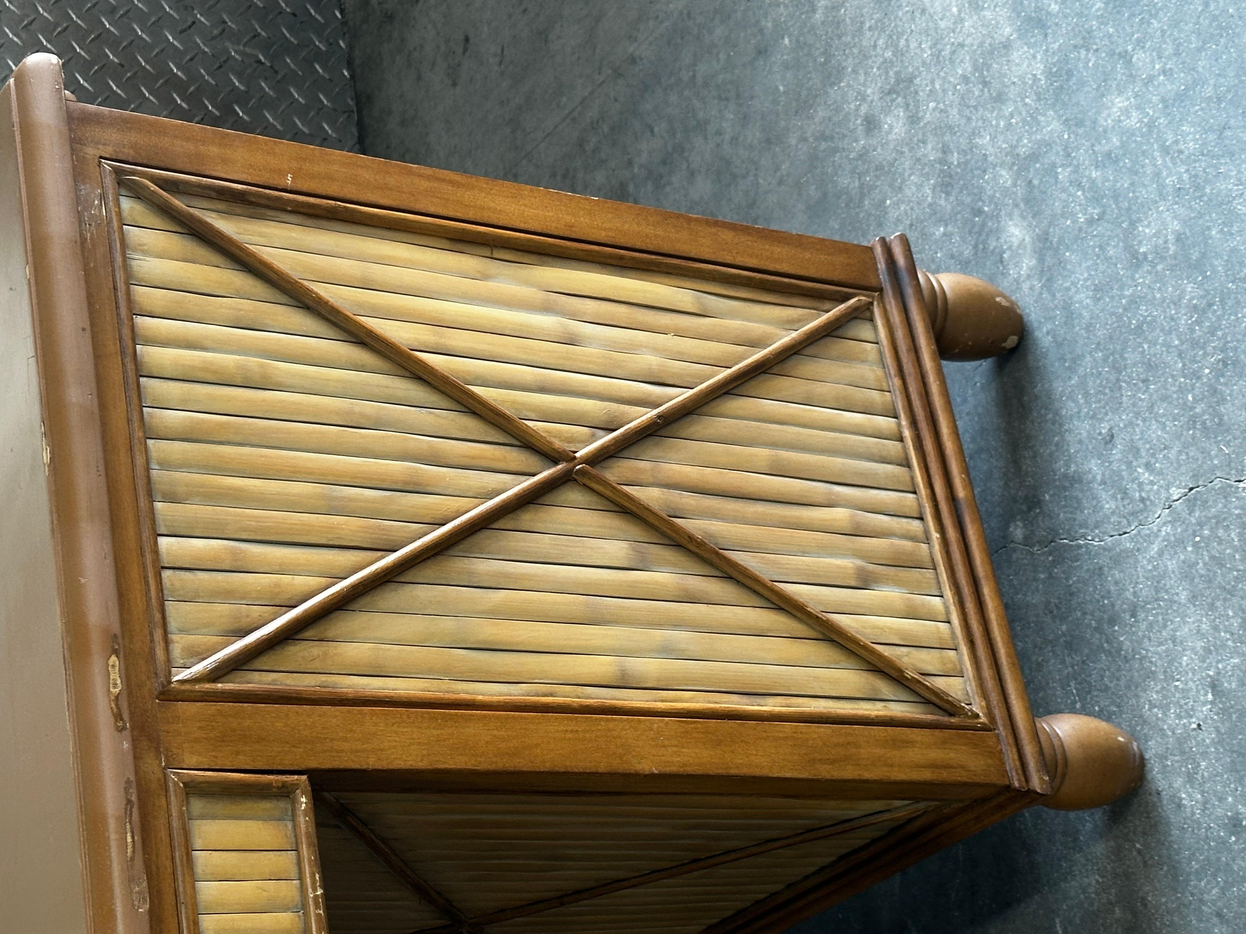 Scrivania Chevron in bambù e rattan Wood del 1960 in vendita 9