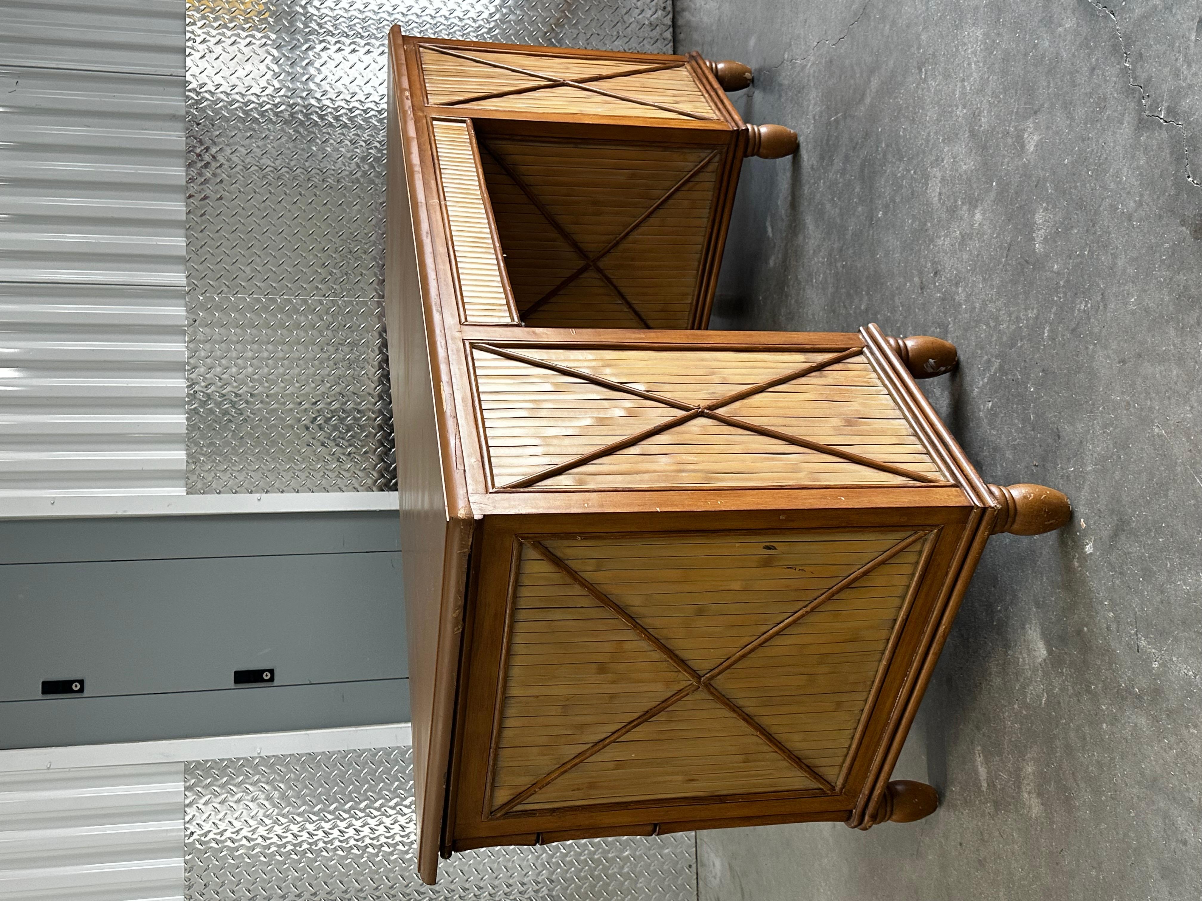Scrivania Chevron in bambù e rattan Wood del 1960 in vendita 2