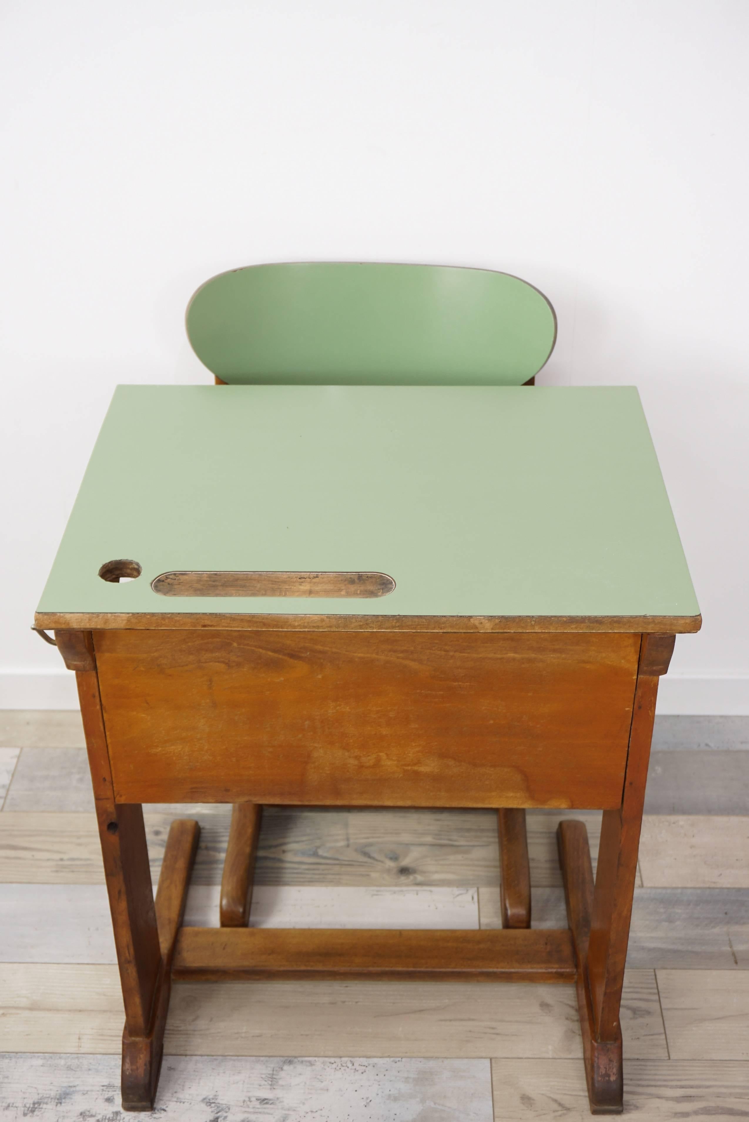 1960s Child Wooden Desk and Matching Chair by Casala 1