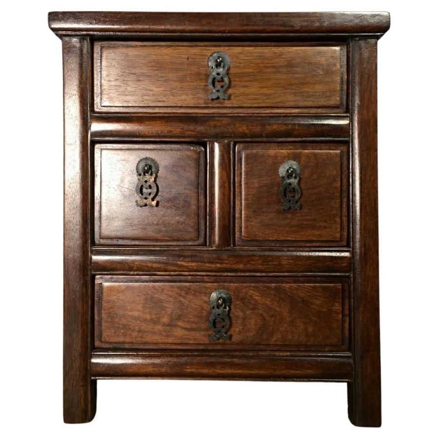 1960s Chinese Classic Wood Four Draws Cabinet