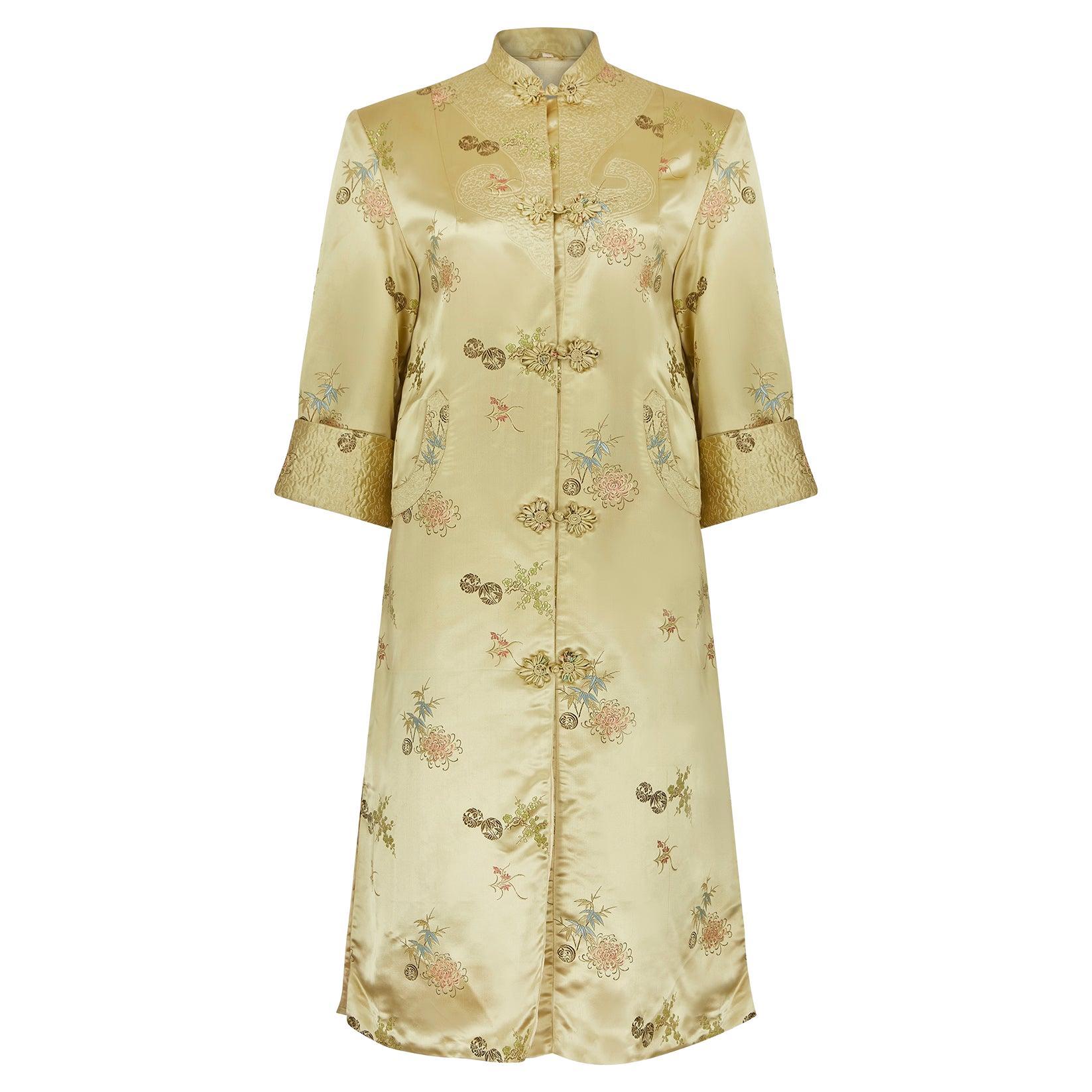 1960s Chinese Export Gold Jacquard Coat