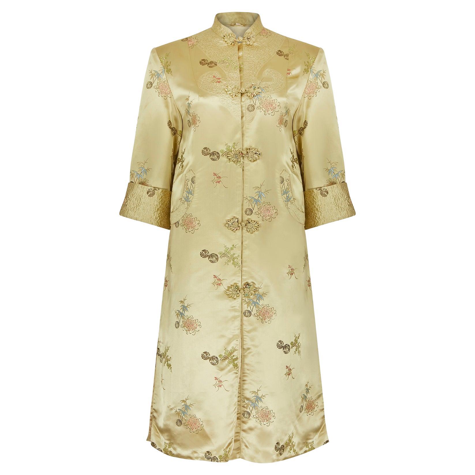 Cappotto Jacquard d'oro da esportazione cinese degli anni '60