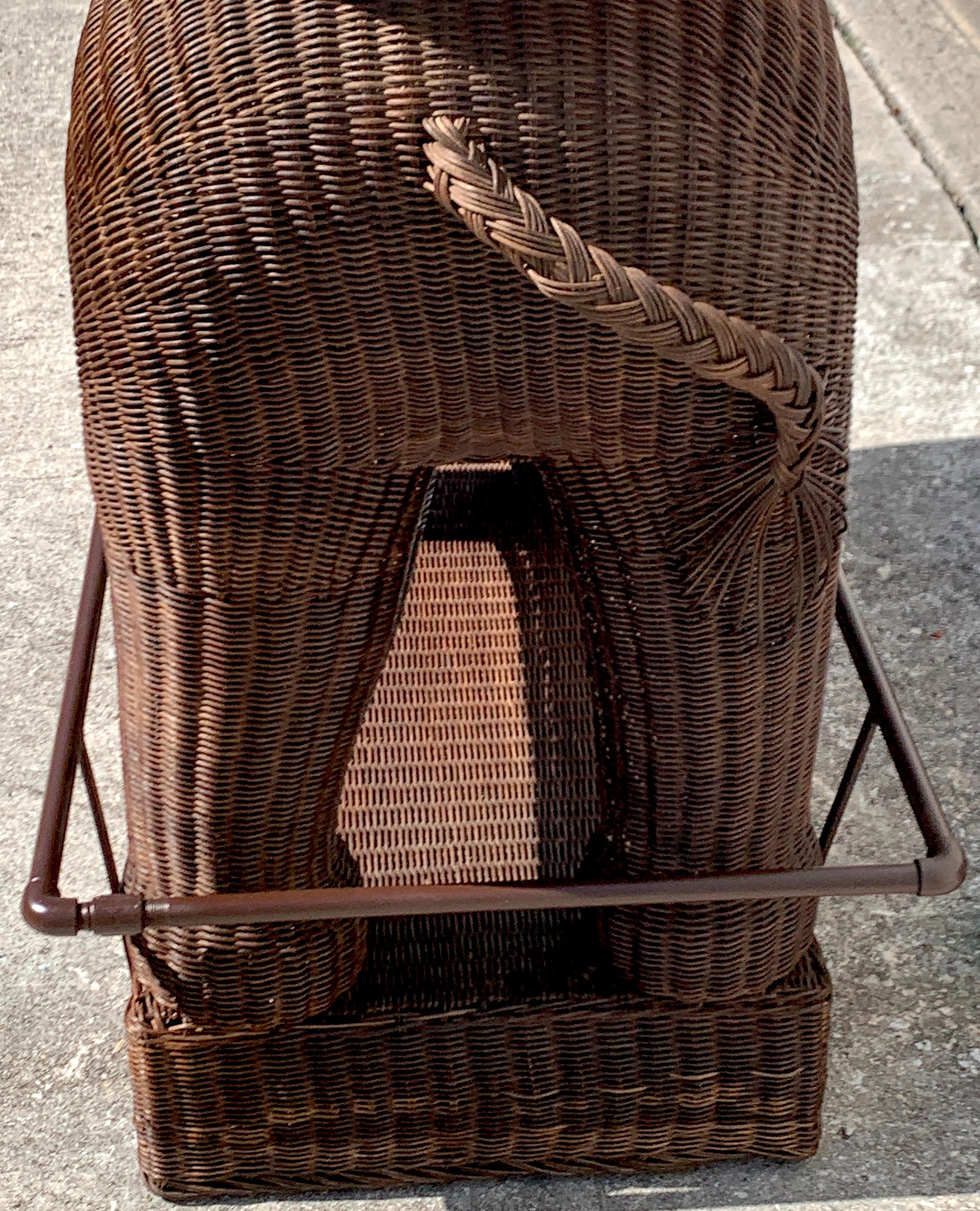 1960s Chinese Export Wicker Elephant Dry Bar 5