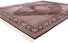 1960's Chinese Mahi Tabriz Wool and Silk Carpet with Traditional Style