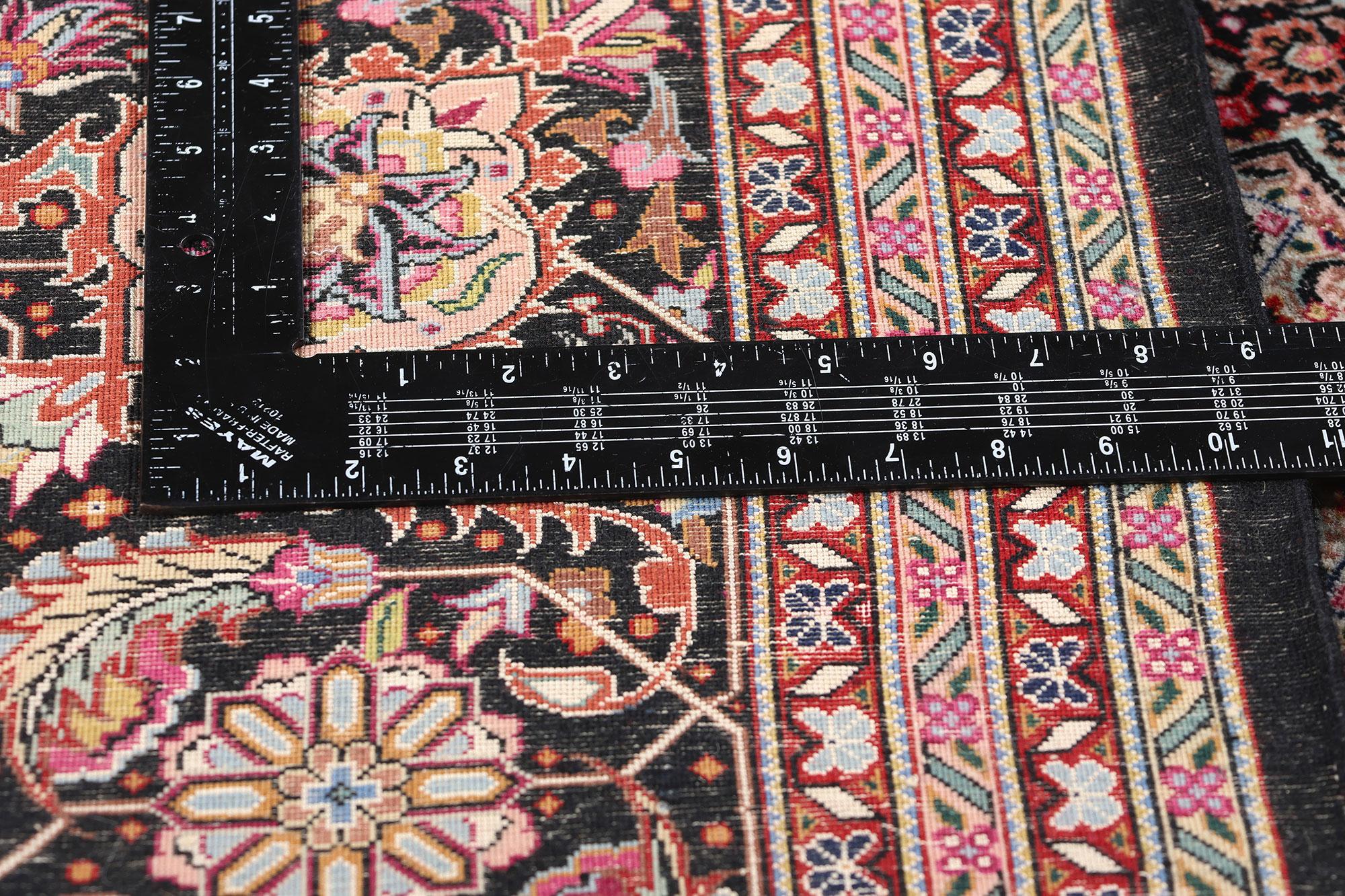 1960's Chinese Mahi Tabriz Wool and Silk Carpet with Traditional Style For Sale 1