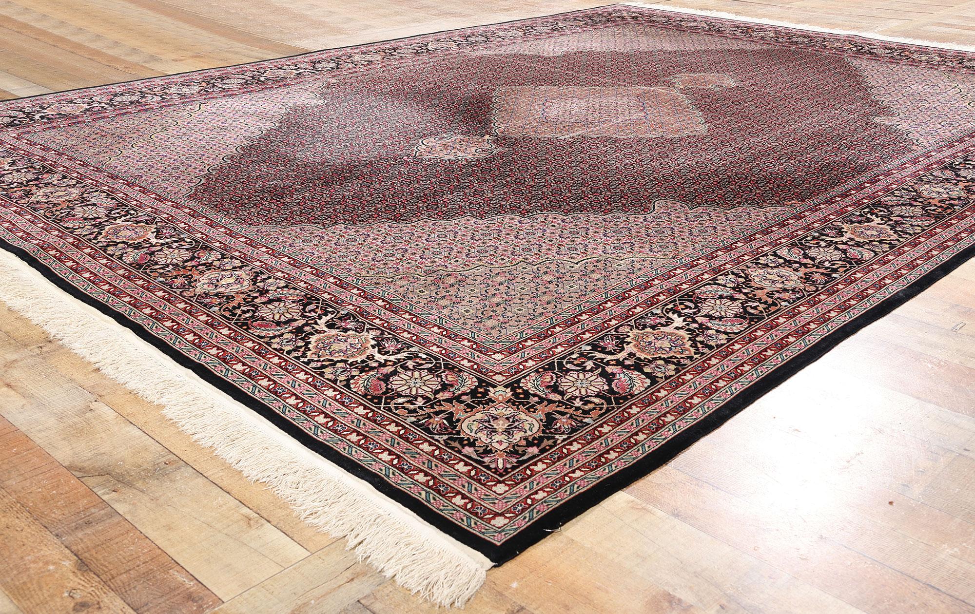 1960's Chinese Mahi Tabriz Wool and Silk Carpet with Traditional Style For Sale 2