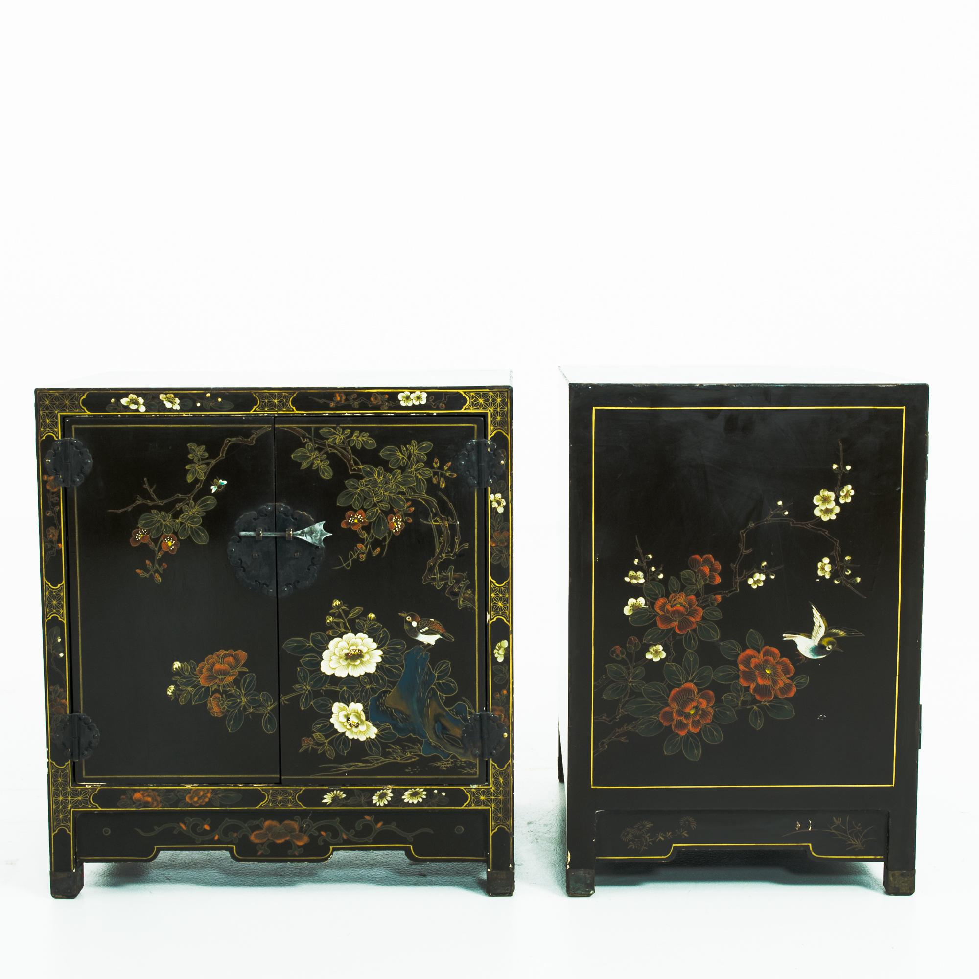 Mid-20th Century 1960s Chinese Nightstands, a Pair