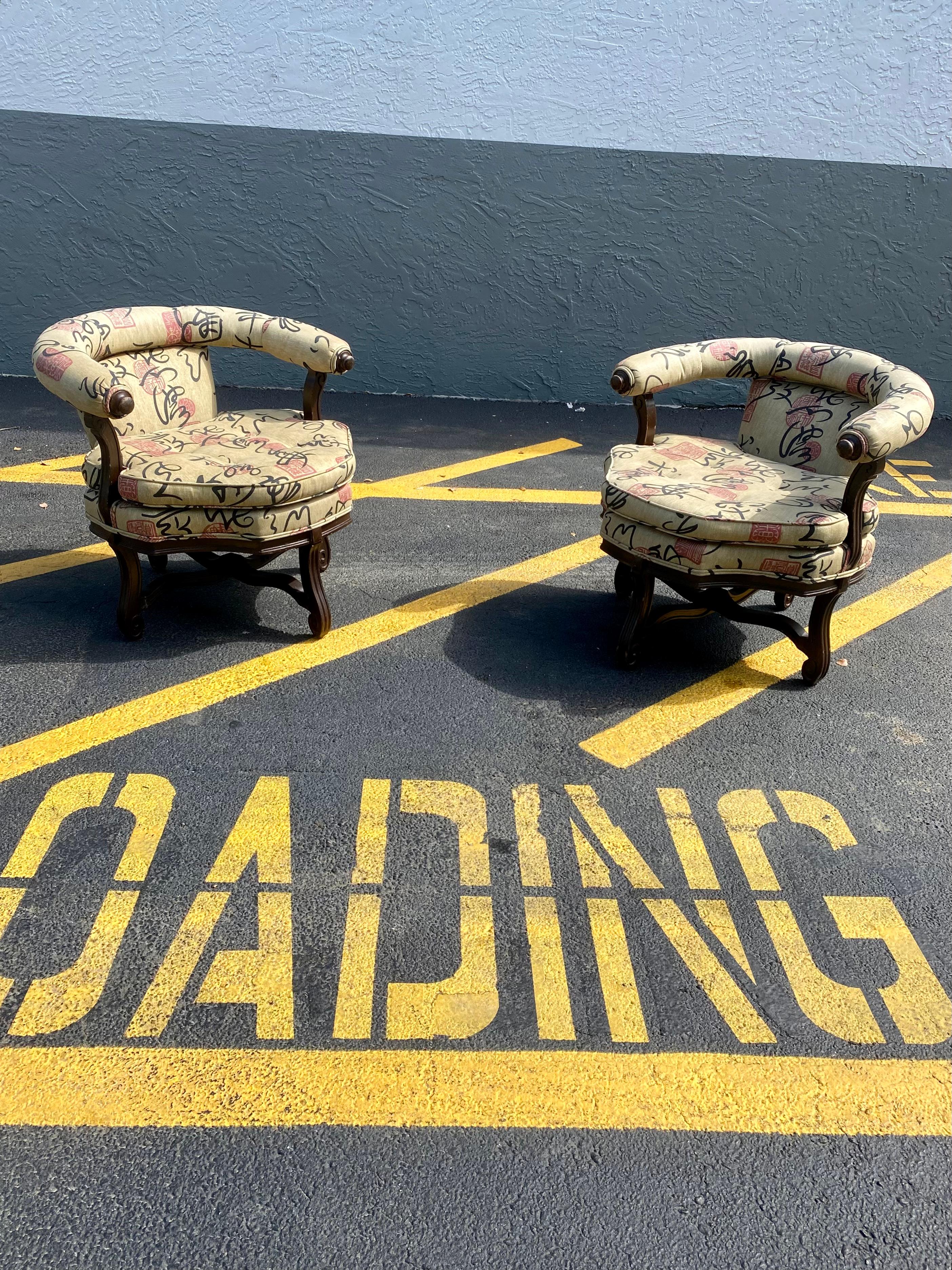 On offer on this occasion is one of the most stunning and rare, barrel tub chairs set you could hope to find. Outstanding design is exhibited throughout. The beautiful set is statement piece which is also extremely comfortable and packed with