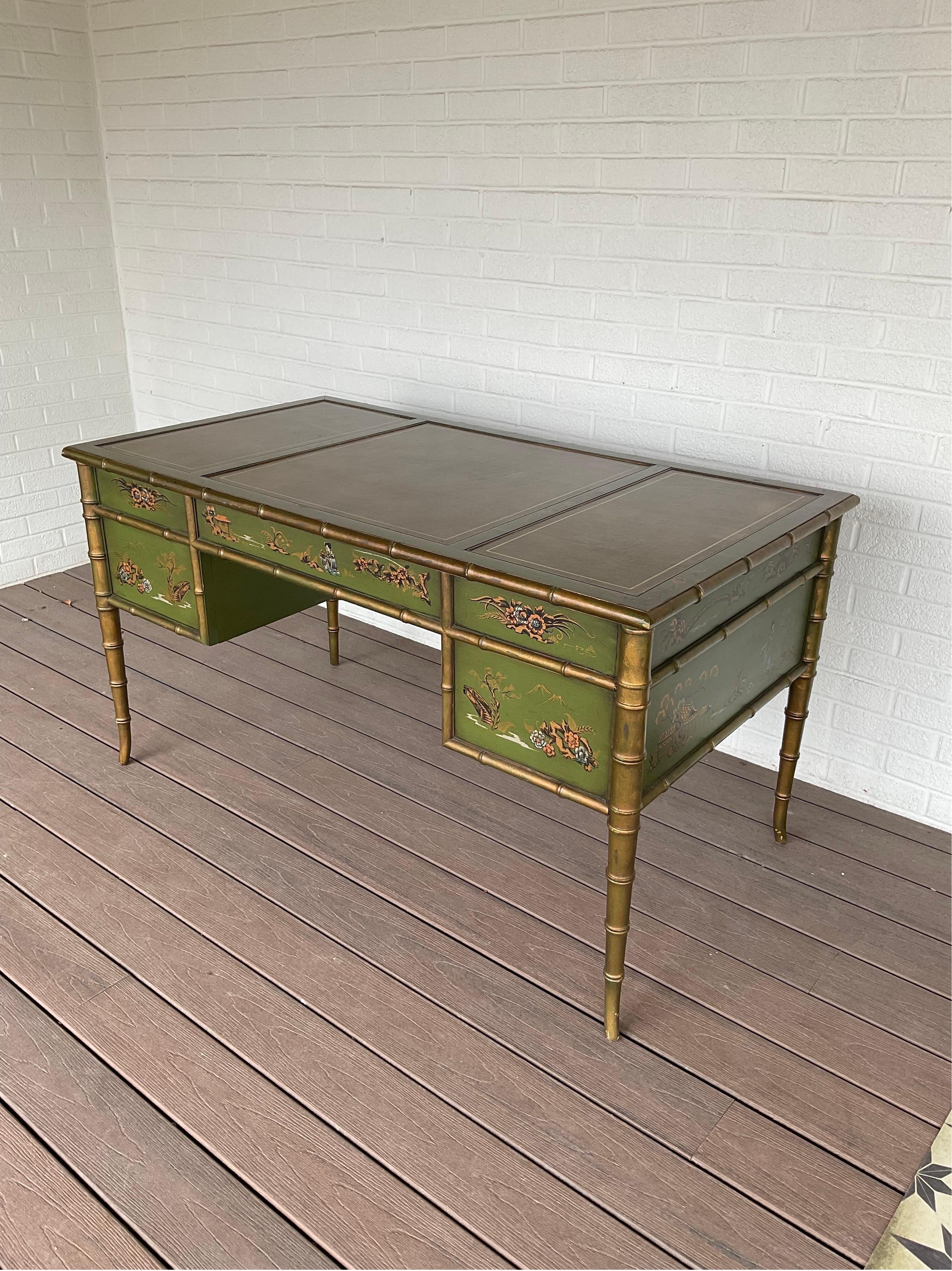 1960s Chinoiserie Desk from Drexel Heritage  2