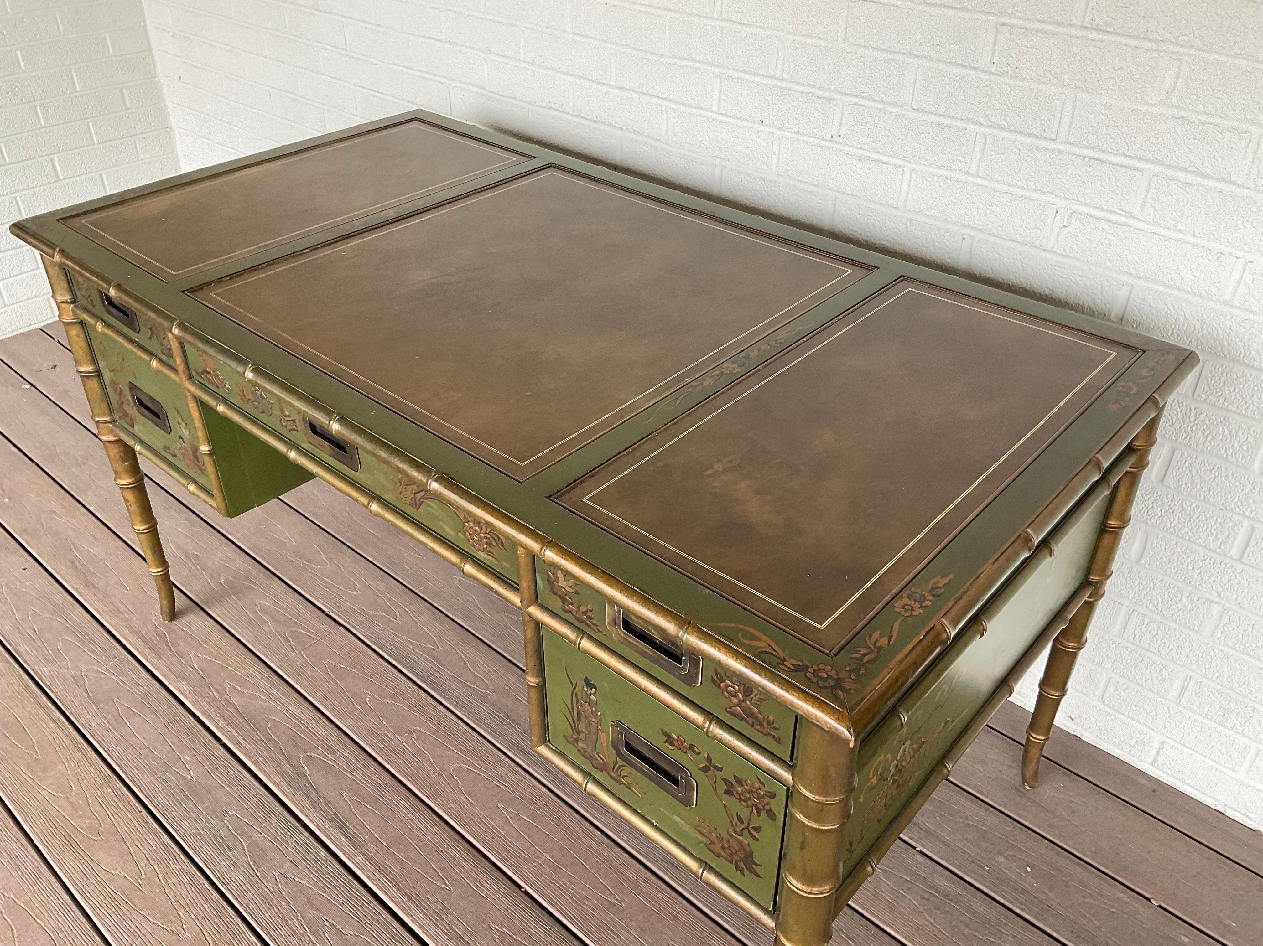 American 1960s Chinoiserie Desk from Drexel Heritage 