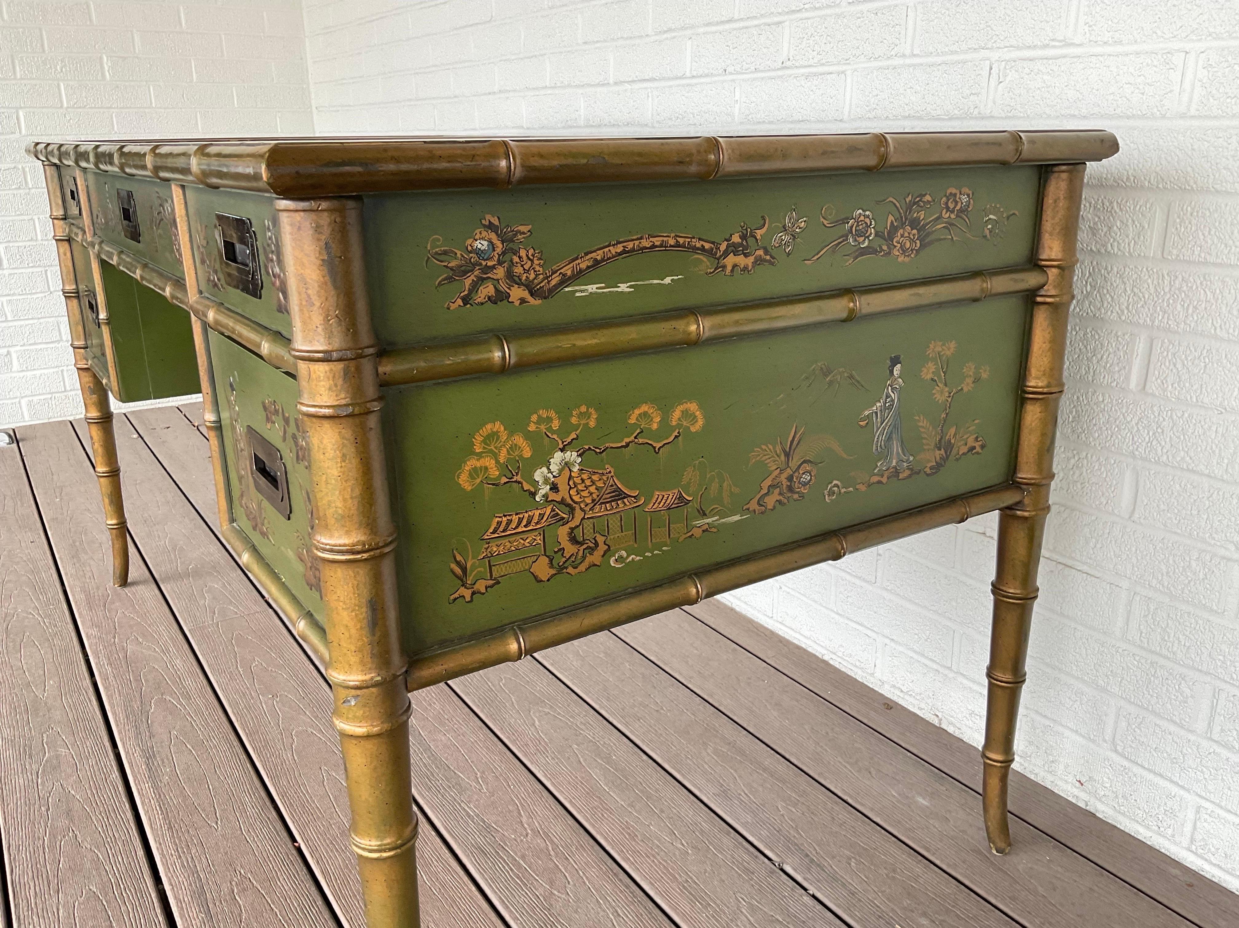 1960s Chinoiserie Desk from Drexel Heritage In Good Condition In Hartville, OH