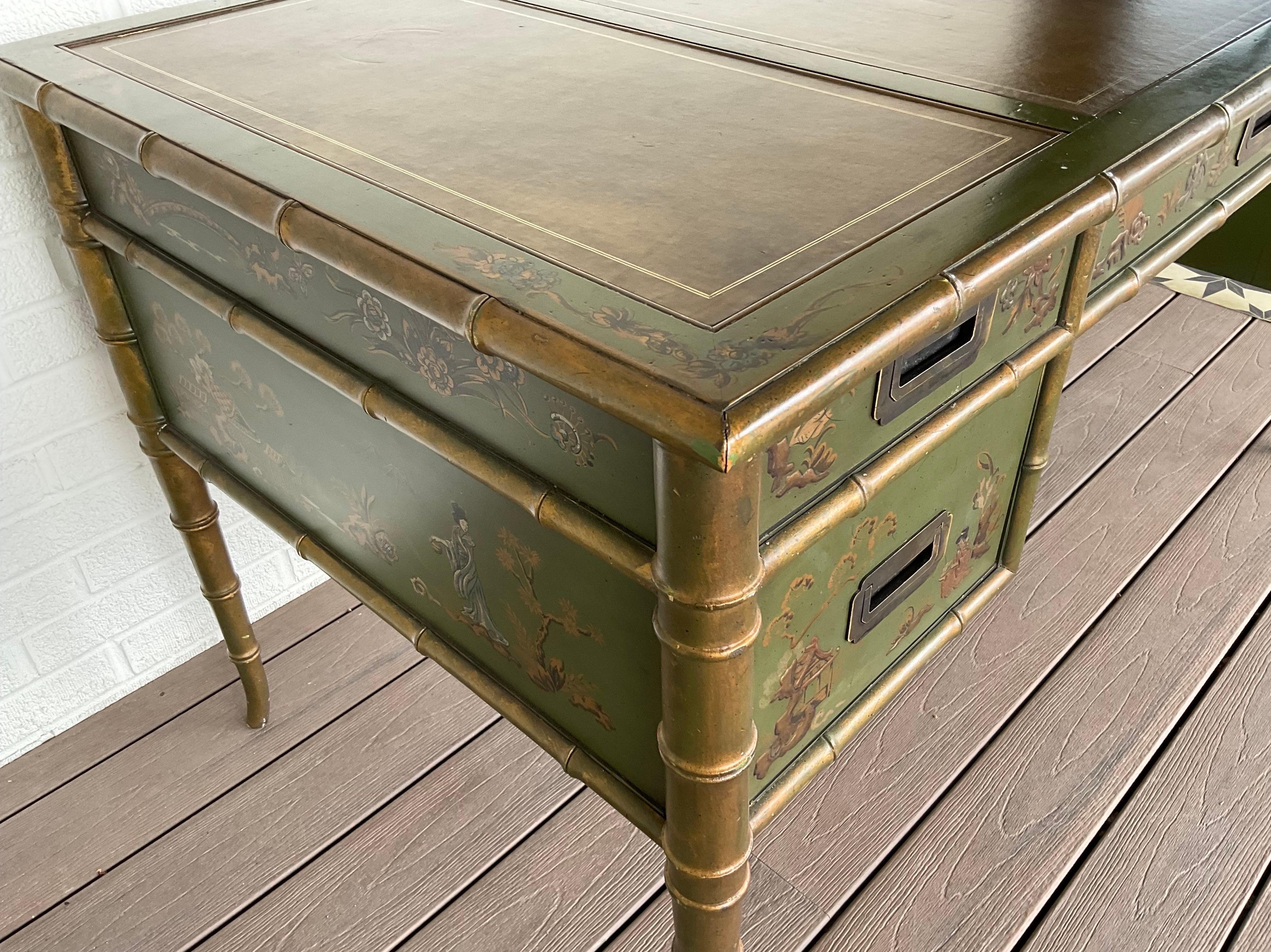 Giltwood 1960s Chinoiserie Desk from Drexel Heritage 