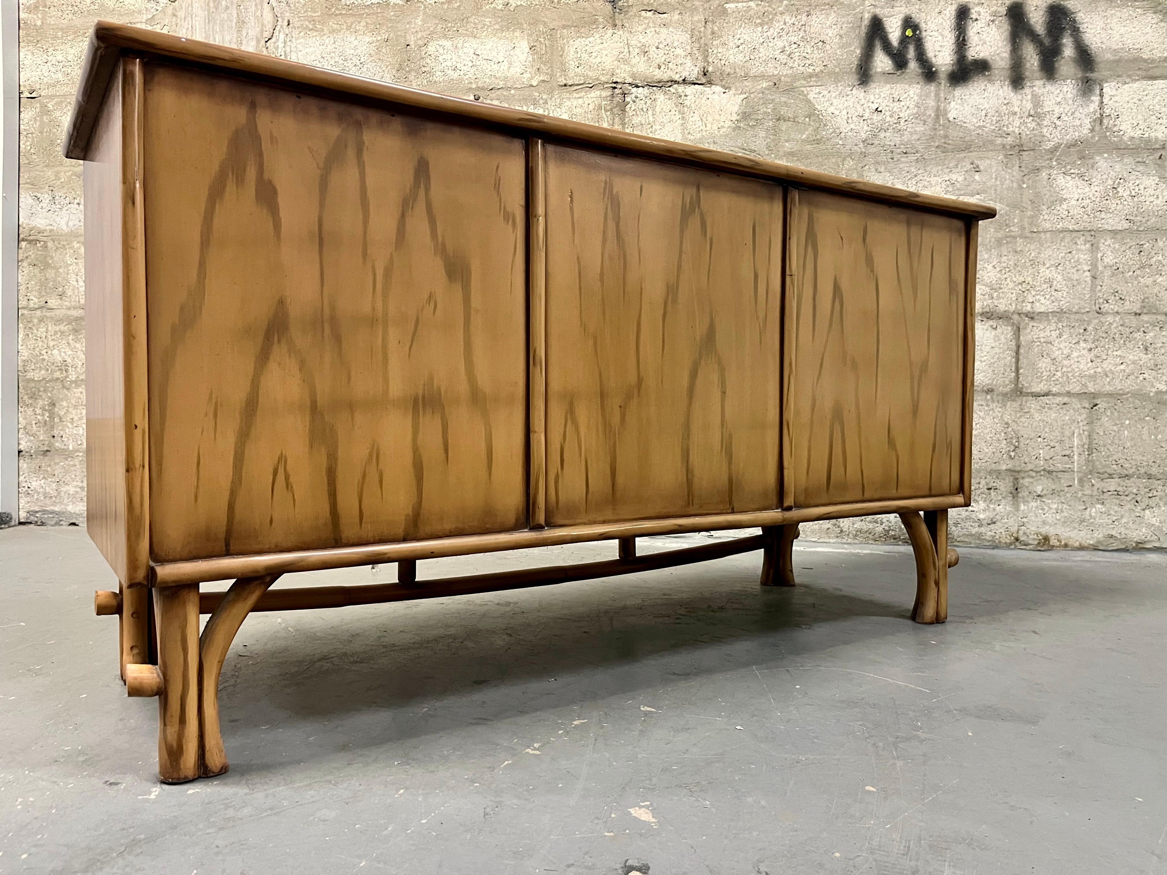 1960s Chinoiserie Inspired Sideboard in the Adrien Audoux & Frida Minet Style For Sale 5