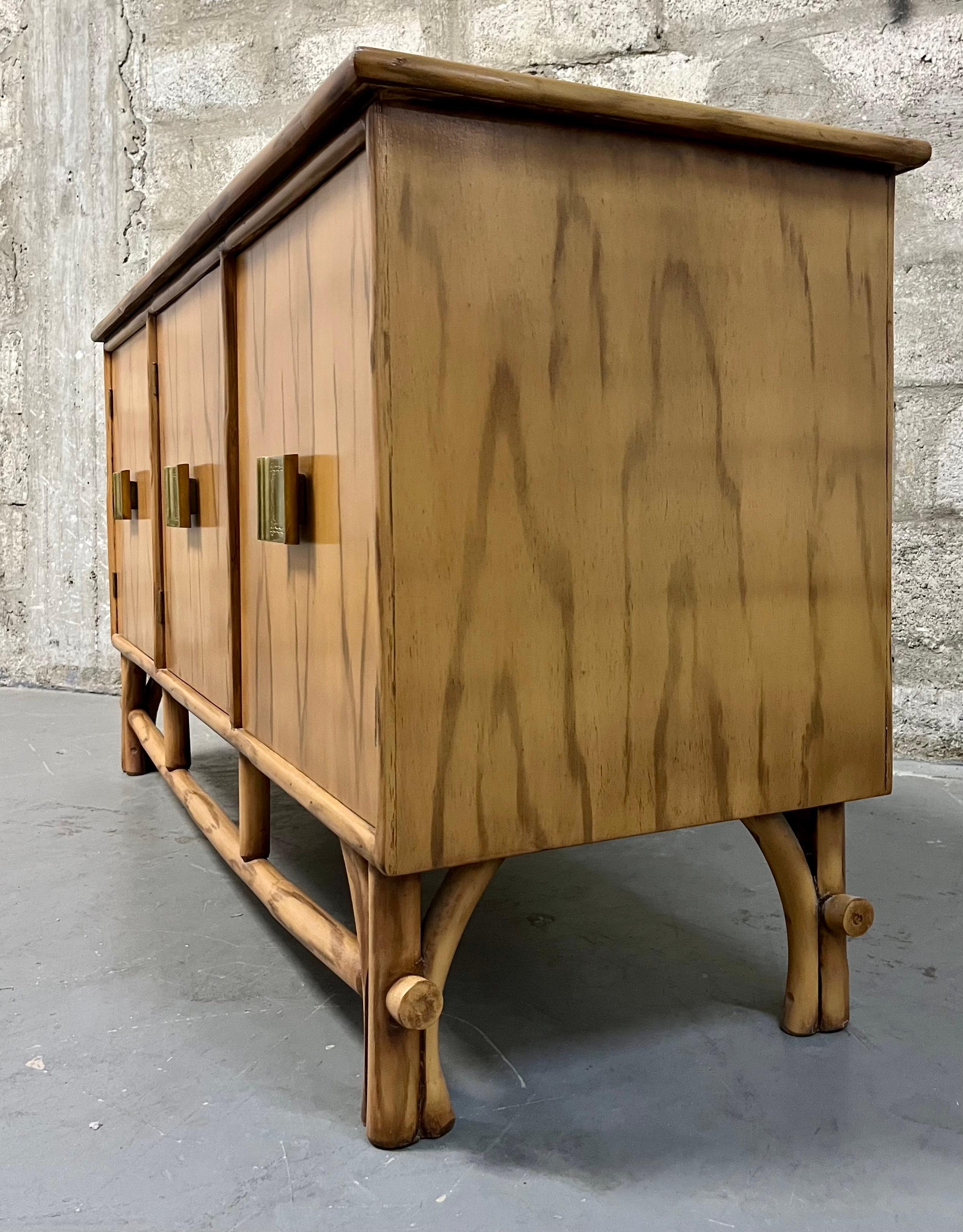 Mid-20th Century 1960s Chinoiserie Inspired Sideboard in the Adrien Audoux & Frida Minet Style For Sale