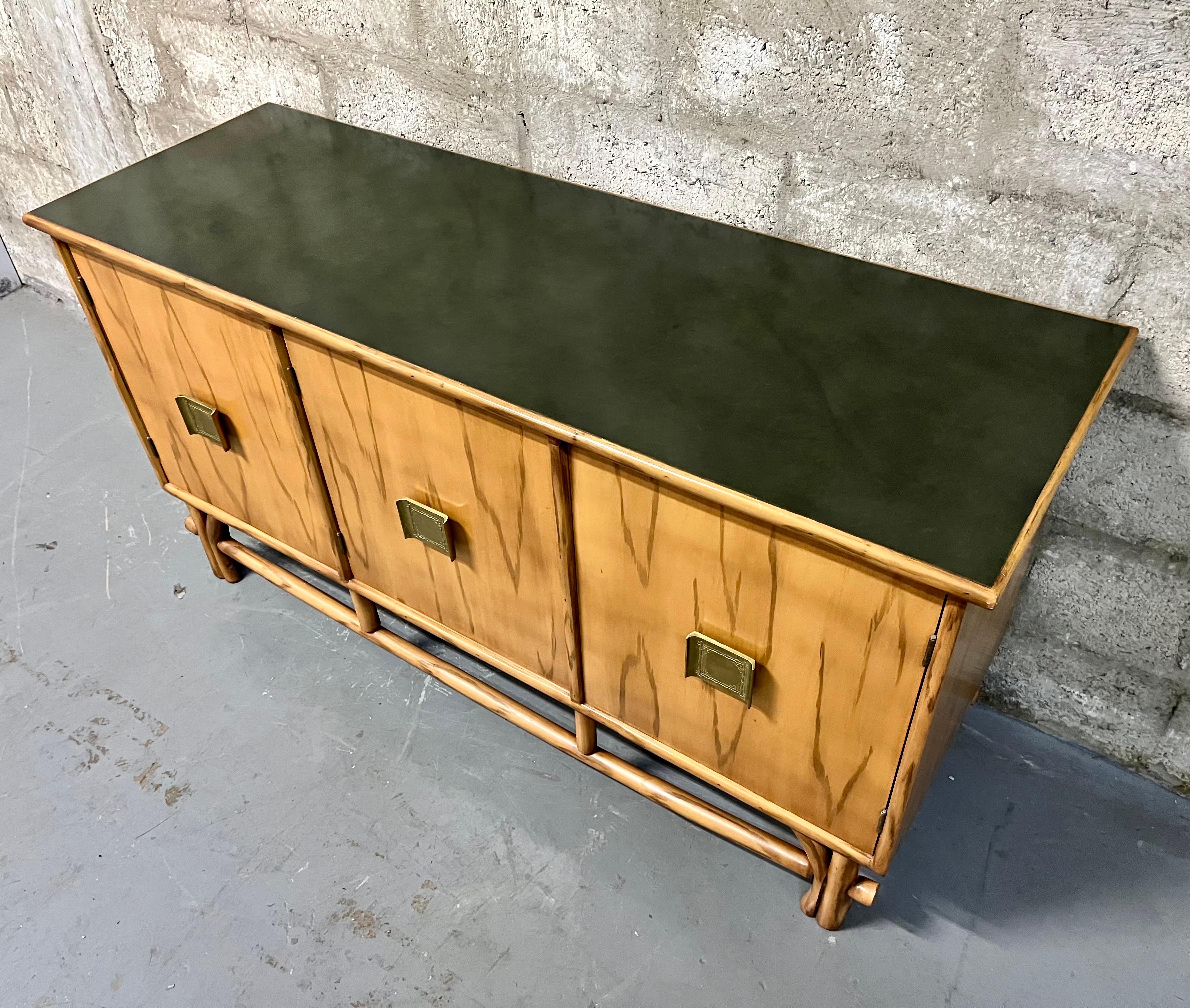 1960s Chinoiserie Inspired Sideboard in the Adrien Audoux & Frida Minet Style For Sale 1