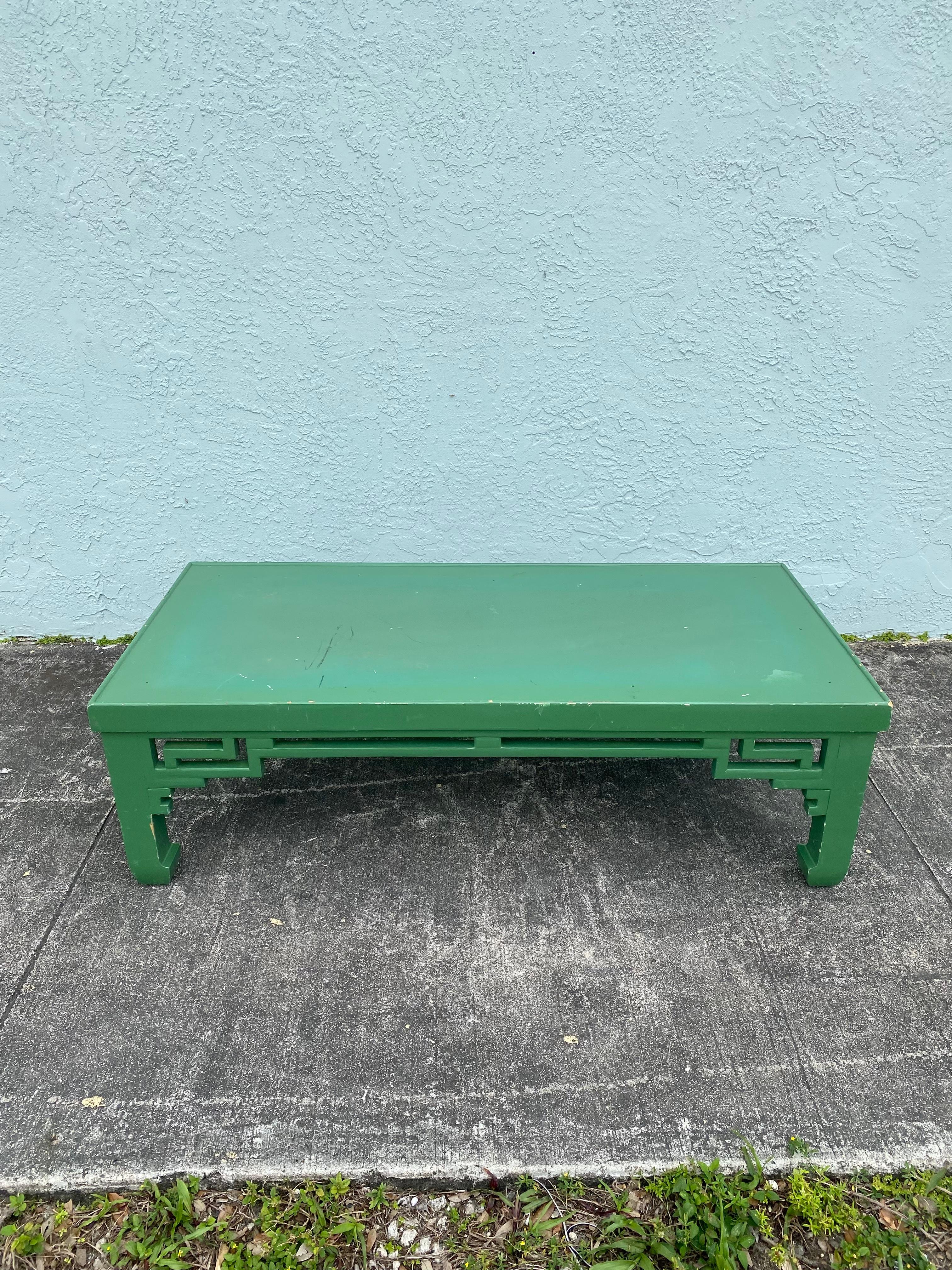 1960s Chinoiserie Ming Style Wood Tufted Bench Coffee Table For Sale 5