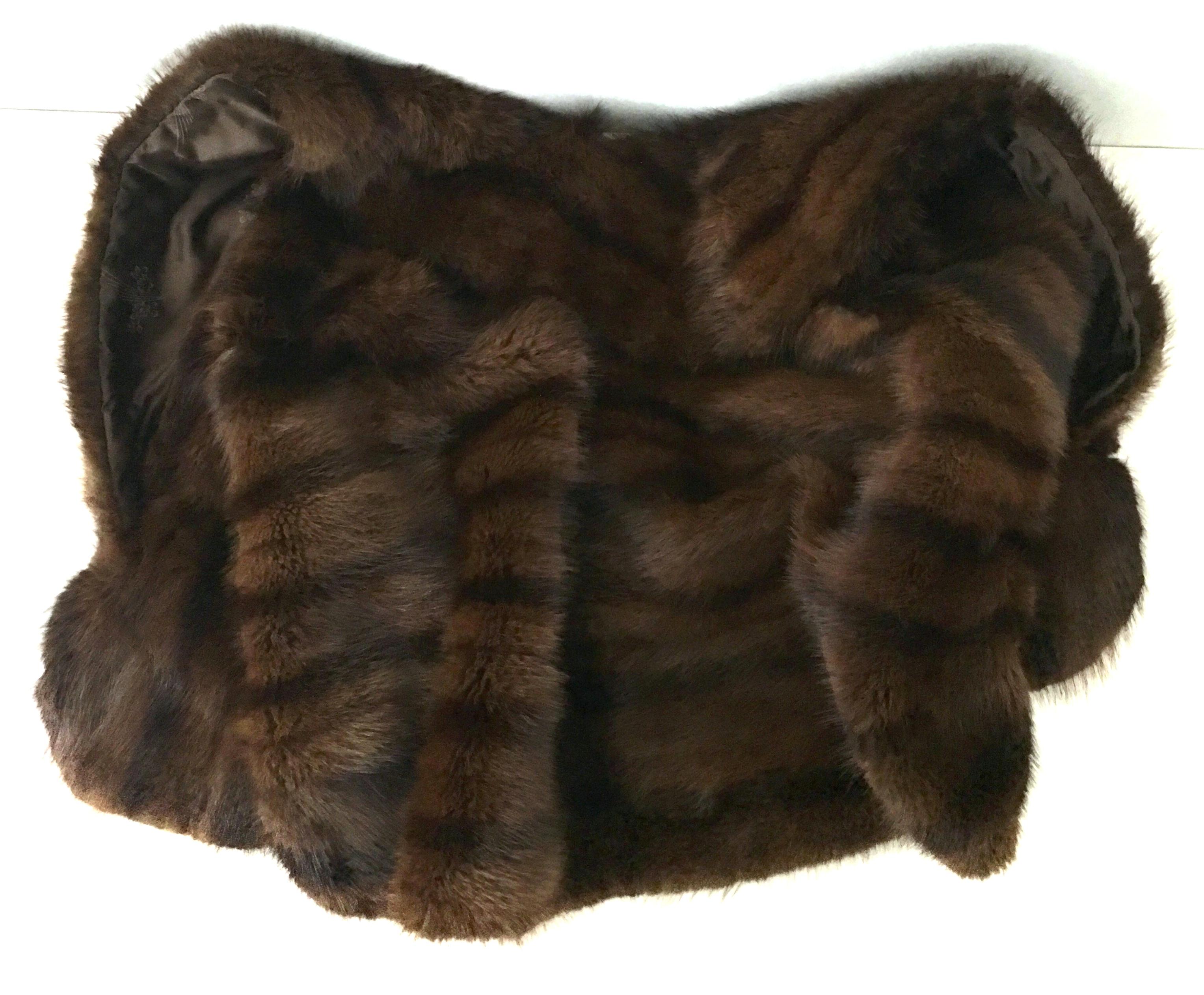 Women's or Men's 1960'S Chocolate & Black Mink Fur Capelet By, Joseph Noonan Furs For Sale