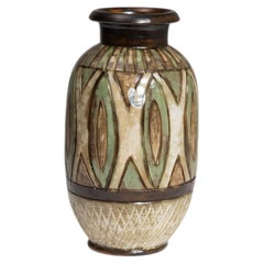1960s Chocolate Ceramic Vase by Losson, Belgium - Antique Decor