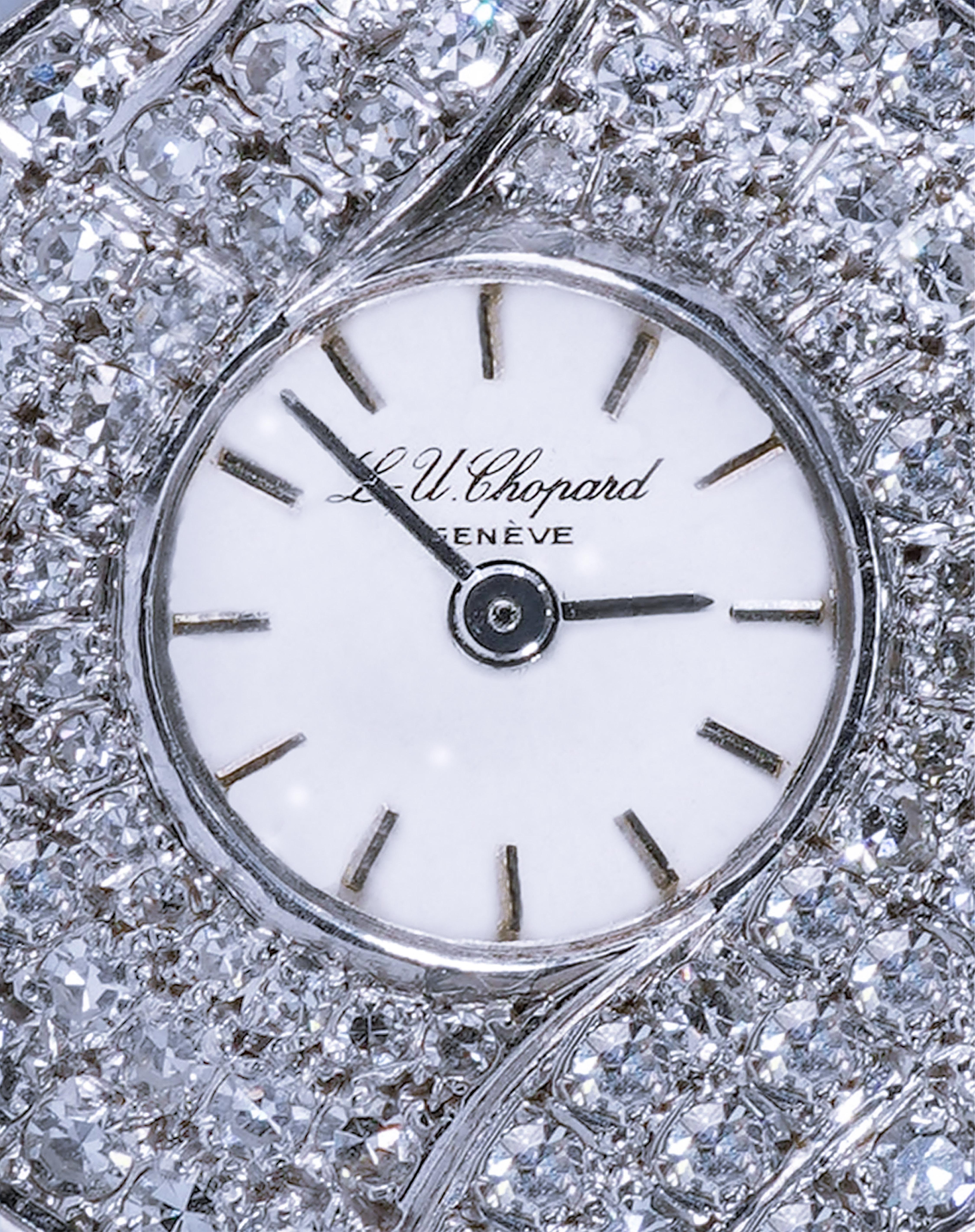 1960s Chopard 18kt White Gold Triple Diamond Row 