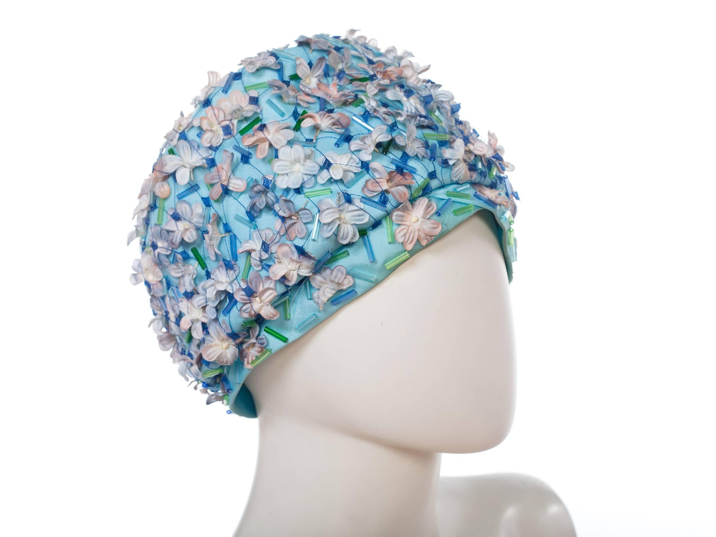 1960s Christian Dior Floral and Net Hat