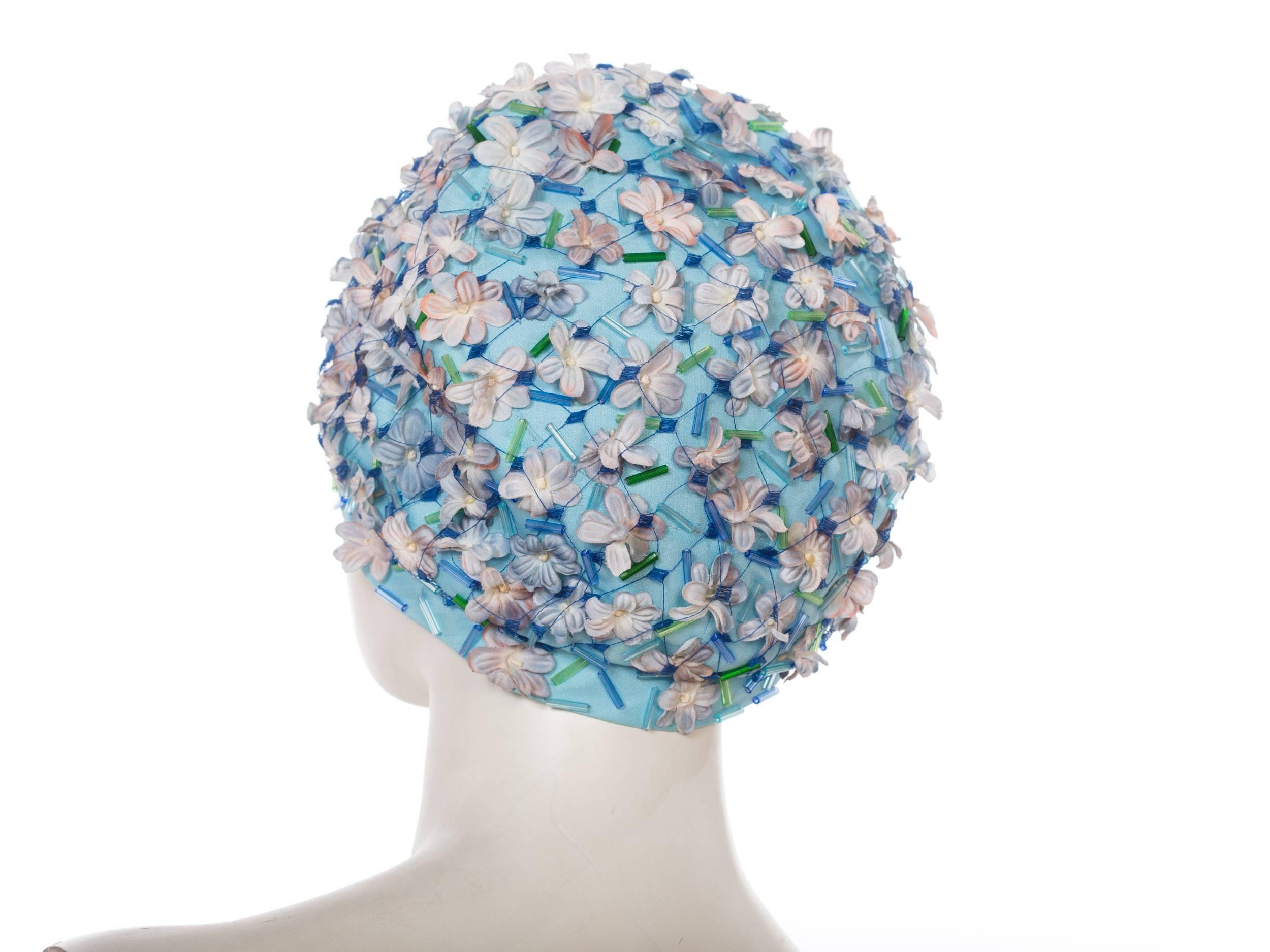 1960s Christian Dior Beaded Floral and Net Hat In Good Condition In New York, NY