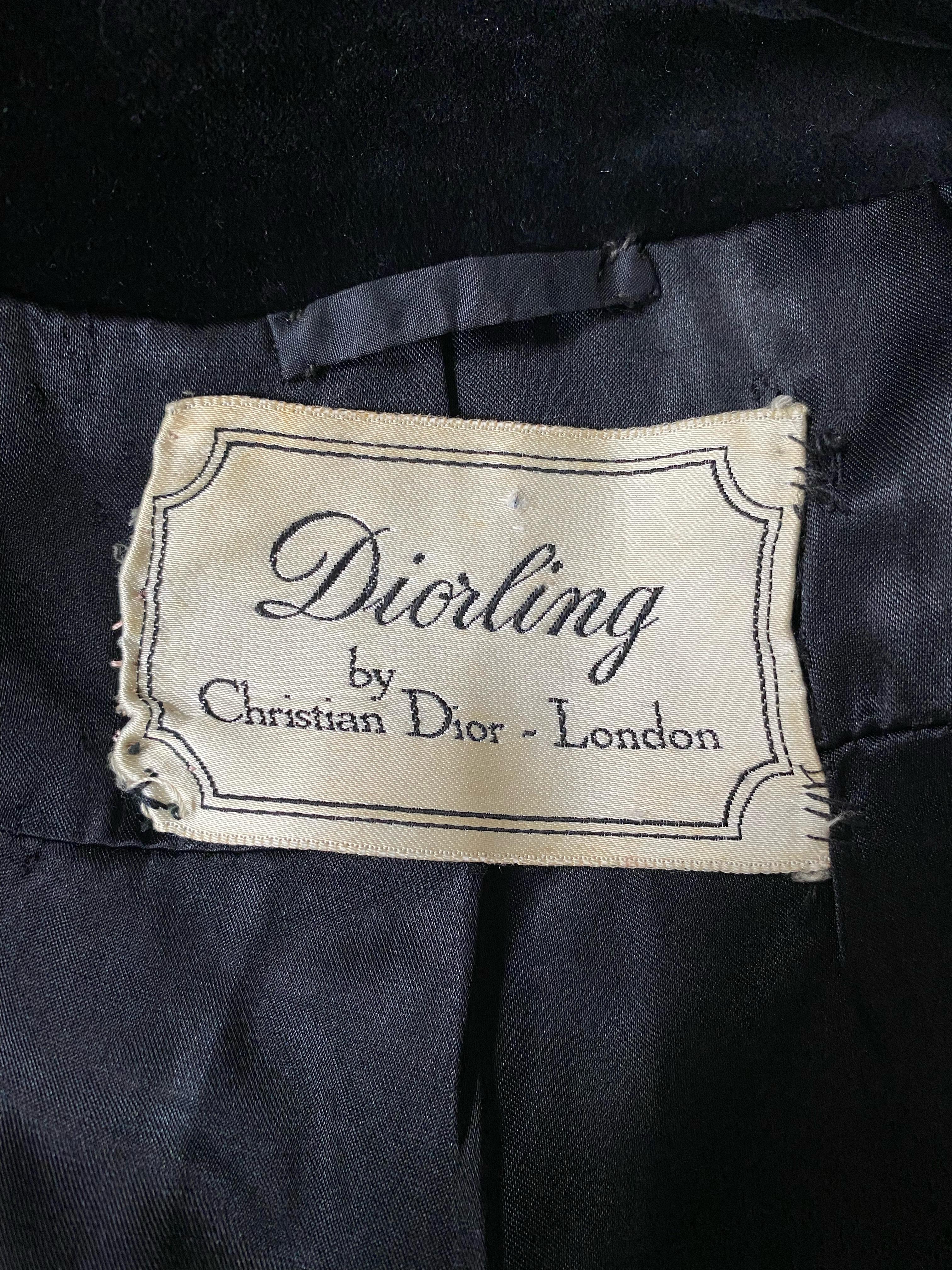 1960s Christian Dior Black Velvet Cape 1
