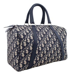 1960s Christian Dior Blue Monogram Boston Trotter Bag