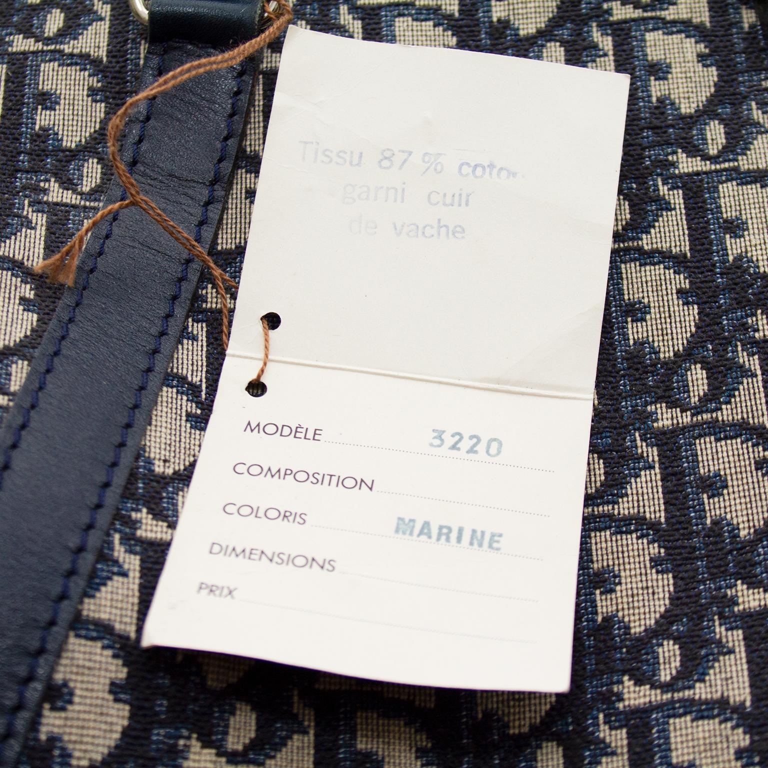 1960s Christian Dior Blue Monogram Boston Trotter Bag 1