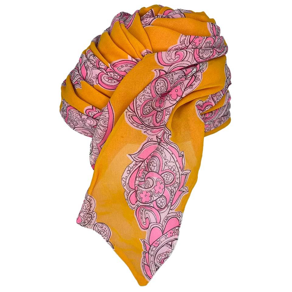 TheRealList presents: a vintage Dior wrapped scarf hat in orange and pink paisley. This piece was designed in the 1960s while the house was under the creative direction of Marc Bohan. Channel your inner Gloria Swanson as Norma Desmond in Sunset