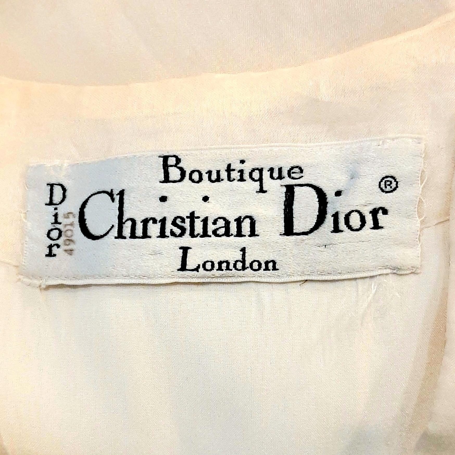 White 1960s Christian Dior Demi Couture Ivory Organza Dress & Jacket 