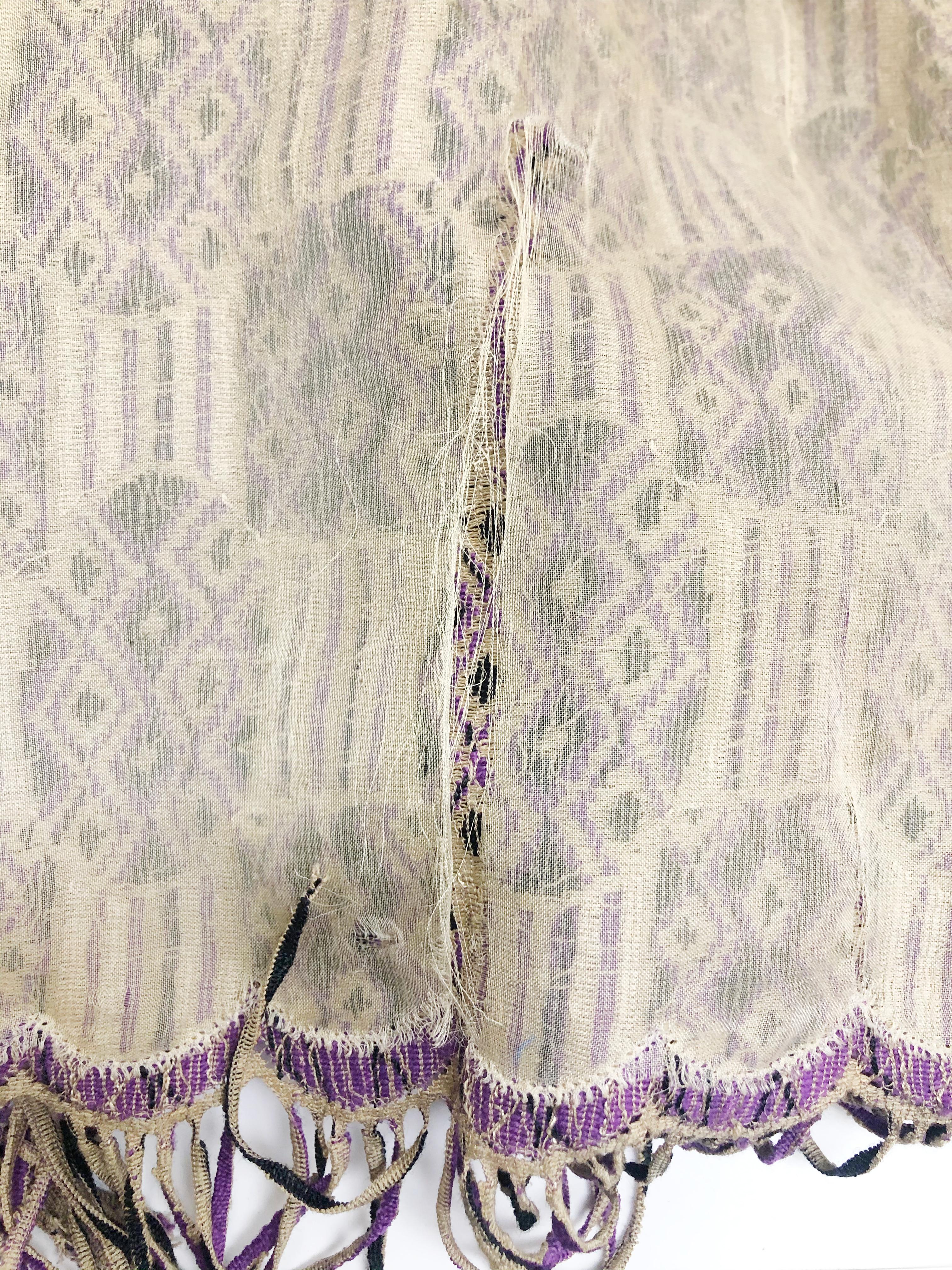 Women's 1960s Christian Dior Ethnic-Inspired Knit Maxi Dress w/ Fringed Midriff & Hem For Sale