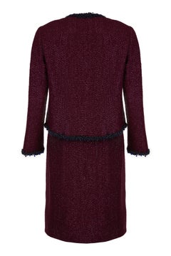 1960s Christian Dior Fantasy Tweed Double Breasted Skirt Suit with Beaded Trim