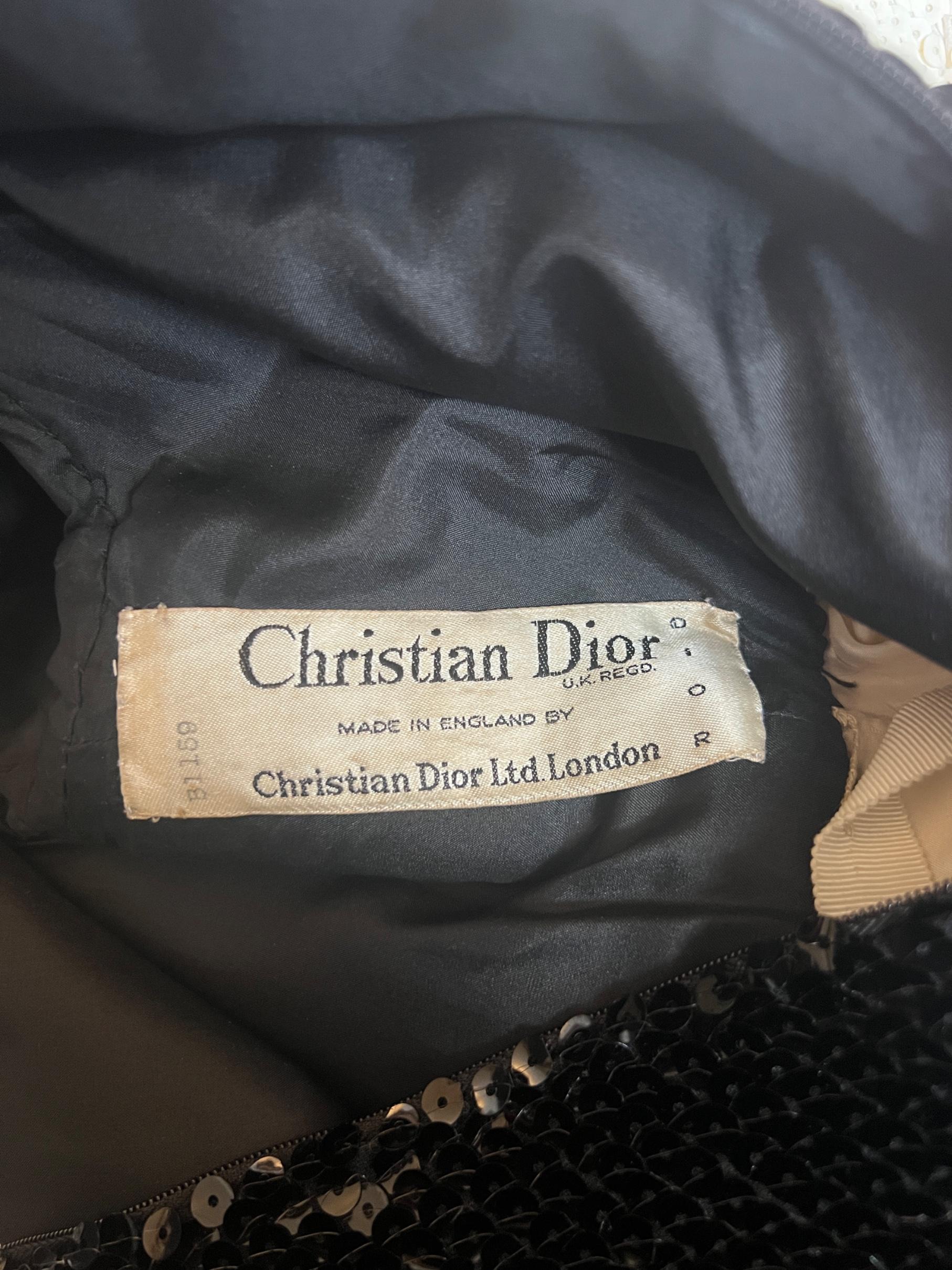 Women's 1960s Christian Dior Monochromed Sequin Maxi Dress For Sale