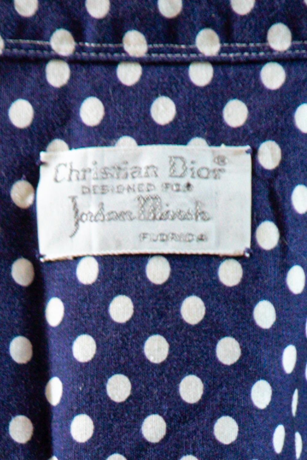 1960S Christian Dior Navy Blue & White Cotton Men's Shirt Shorts Beach Ensemble For Sale 7