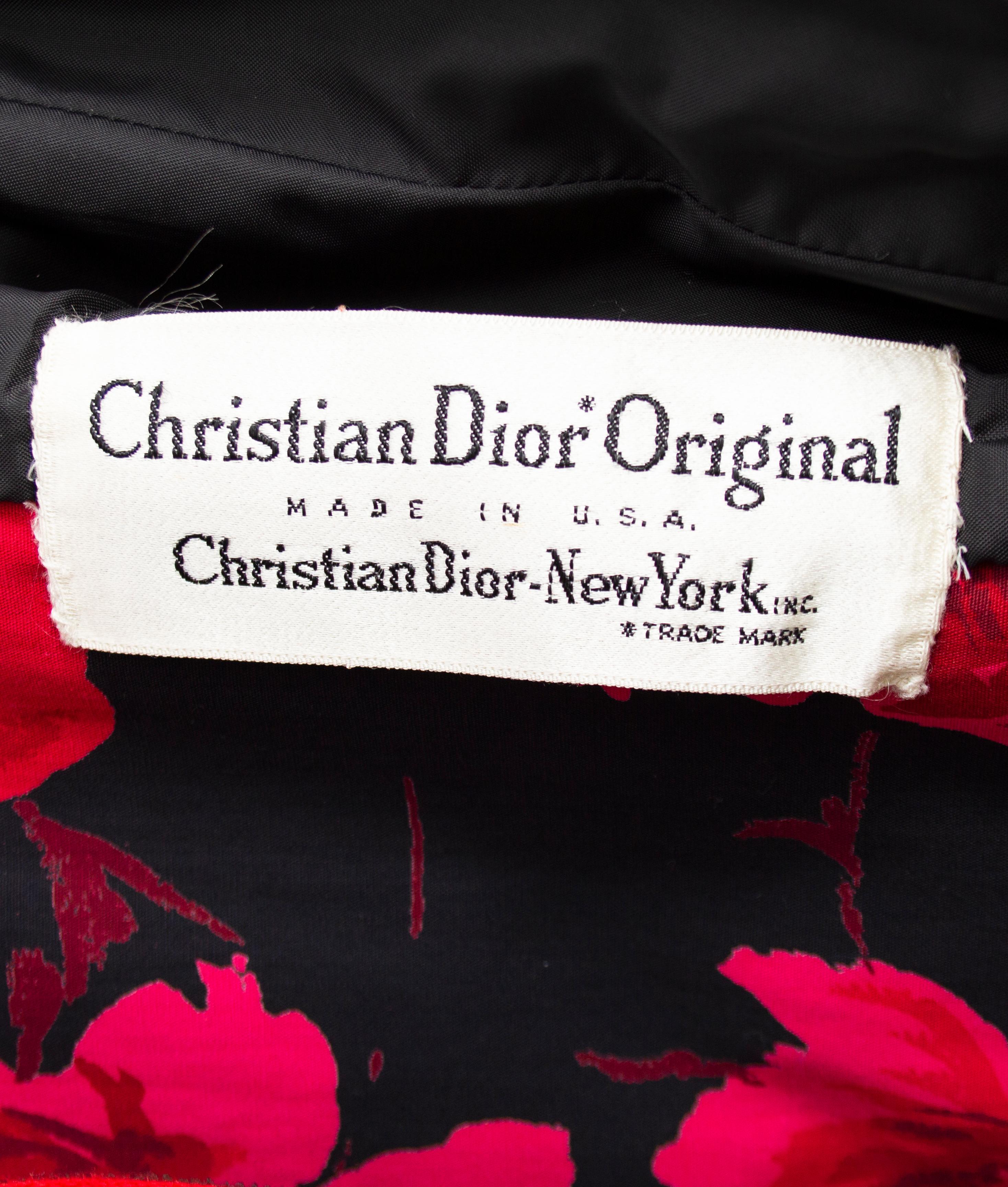 1960s Christian Dior Opera Coat with Red Roses  2